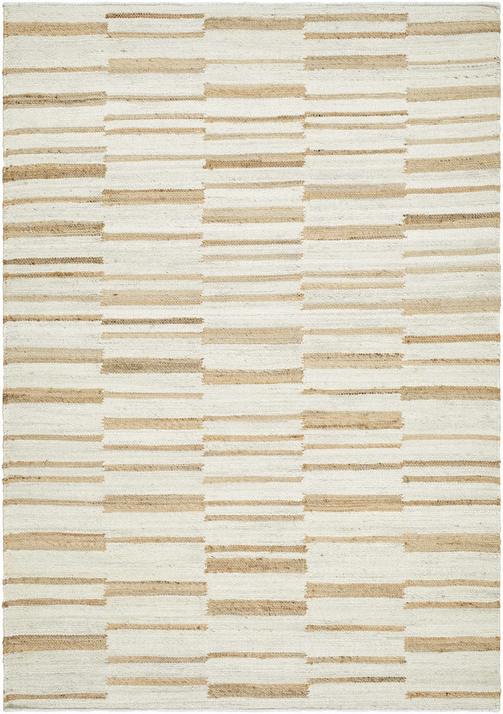 Cream Hand Woven 100% Jute Cottage Rectangle Handmade rug, Indoor use only, no fringe, non-washable.