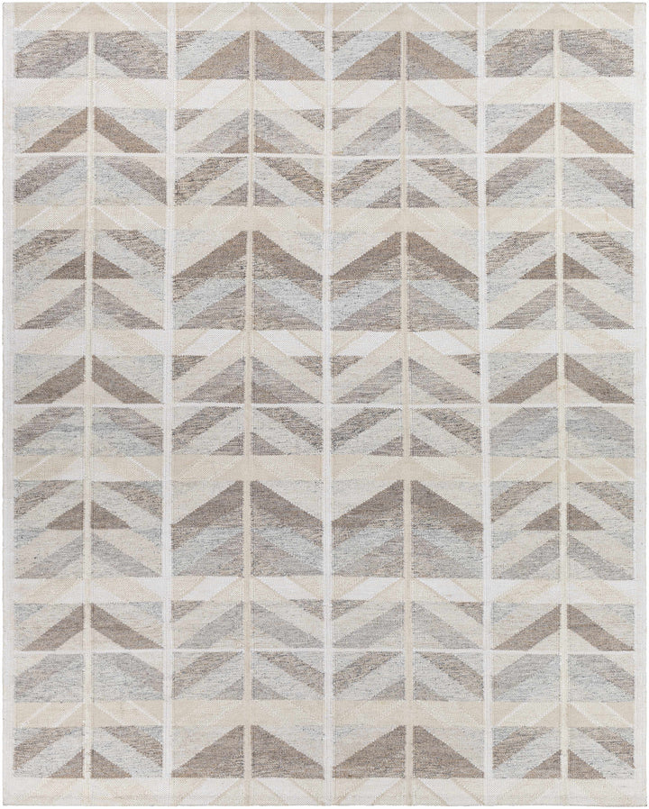 Tan Hand Woven 55% Viscose, 25% Wool, 15% Acrylic, 5% Cotton Global Rectangle Handmade rug, Indoor use only, no fringe, non-washable.