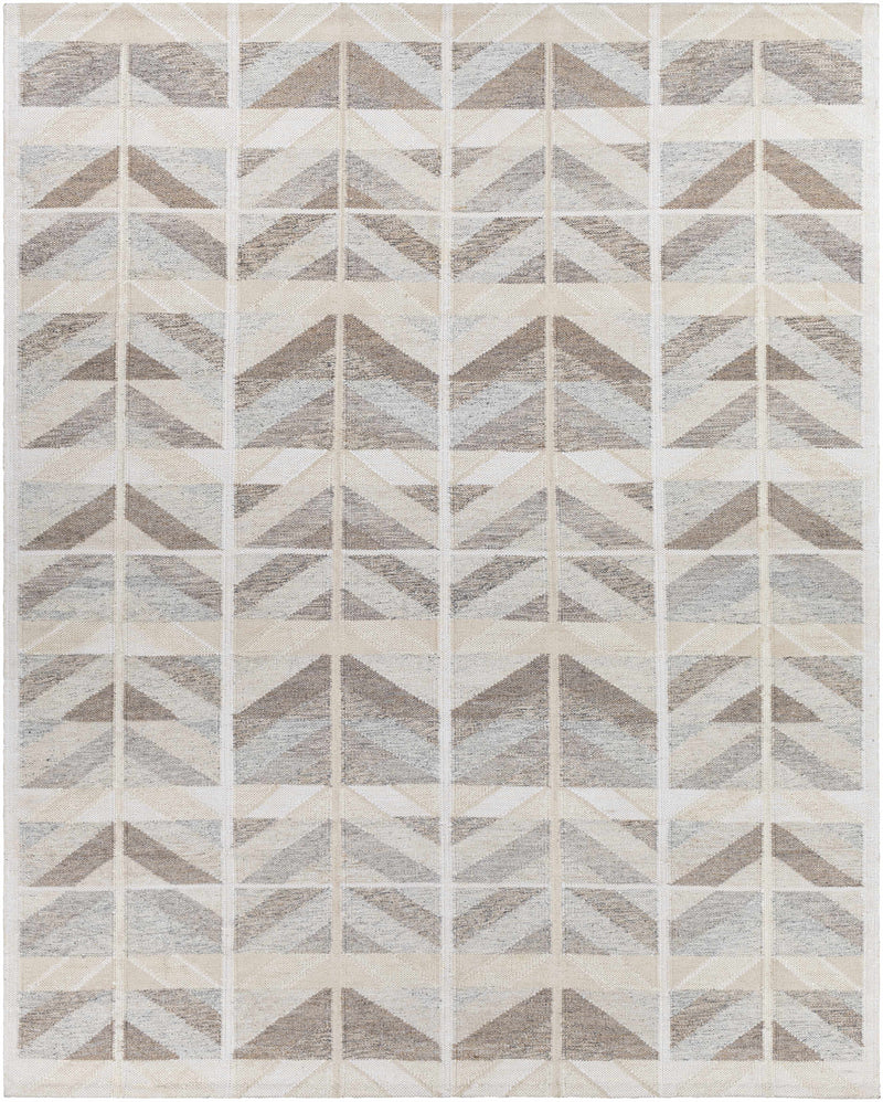 Tan Hand Woven 55% Viscose, 25% Wool, 15% Acrylic, 5% Cotton Global Rectangle Handmade rug, Indoor use only, no fringe, non-washable.