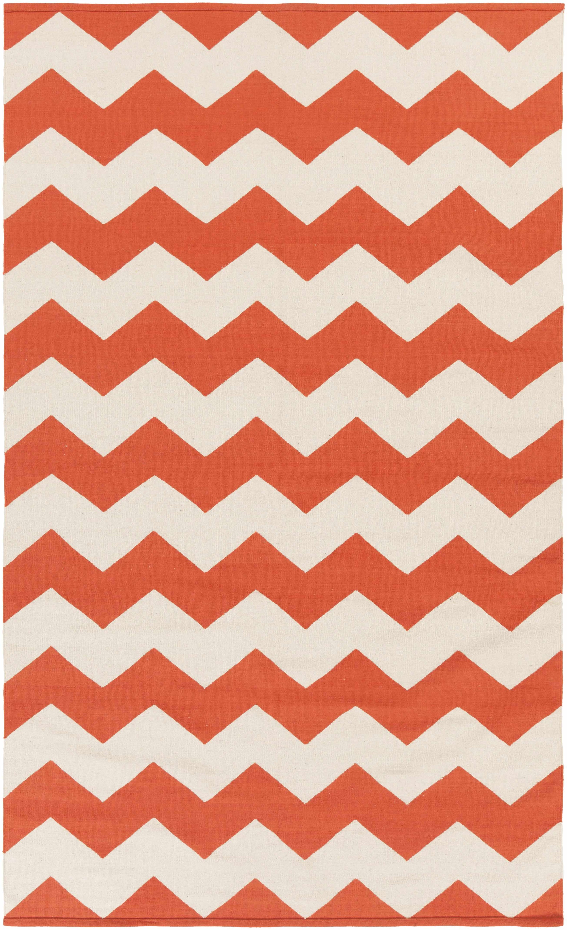 Coral Hand Woven 100% Cotton Modern Rectangle Handmade rug, Indoor use only, no fringe, non-washable.