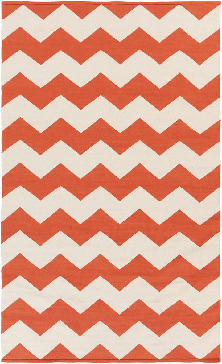 Coral Hand Woven 100% Cotton Modern Rectangle Handmade rug, Indoor use only, no fringe, non-washable.