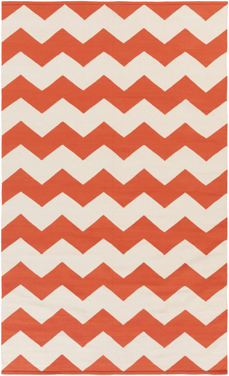 Coral Hand Woven 100% Cotton Modern Rectangle Handmade rug, Indoor use only, no fringe, non-washable.