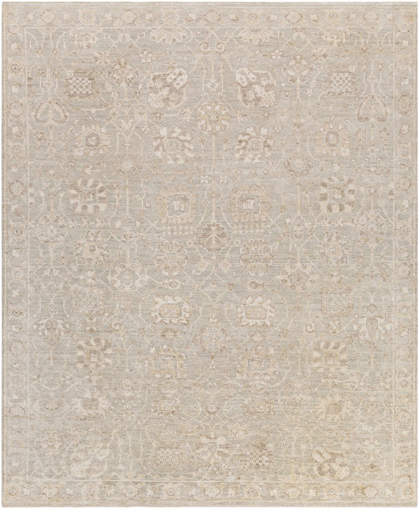 Dusty Sage Hand Knotted 100% Viscose Traditional Rectangle Handmade rug, Indoor use only, has fringe, non-washable.