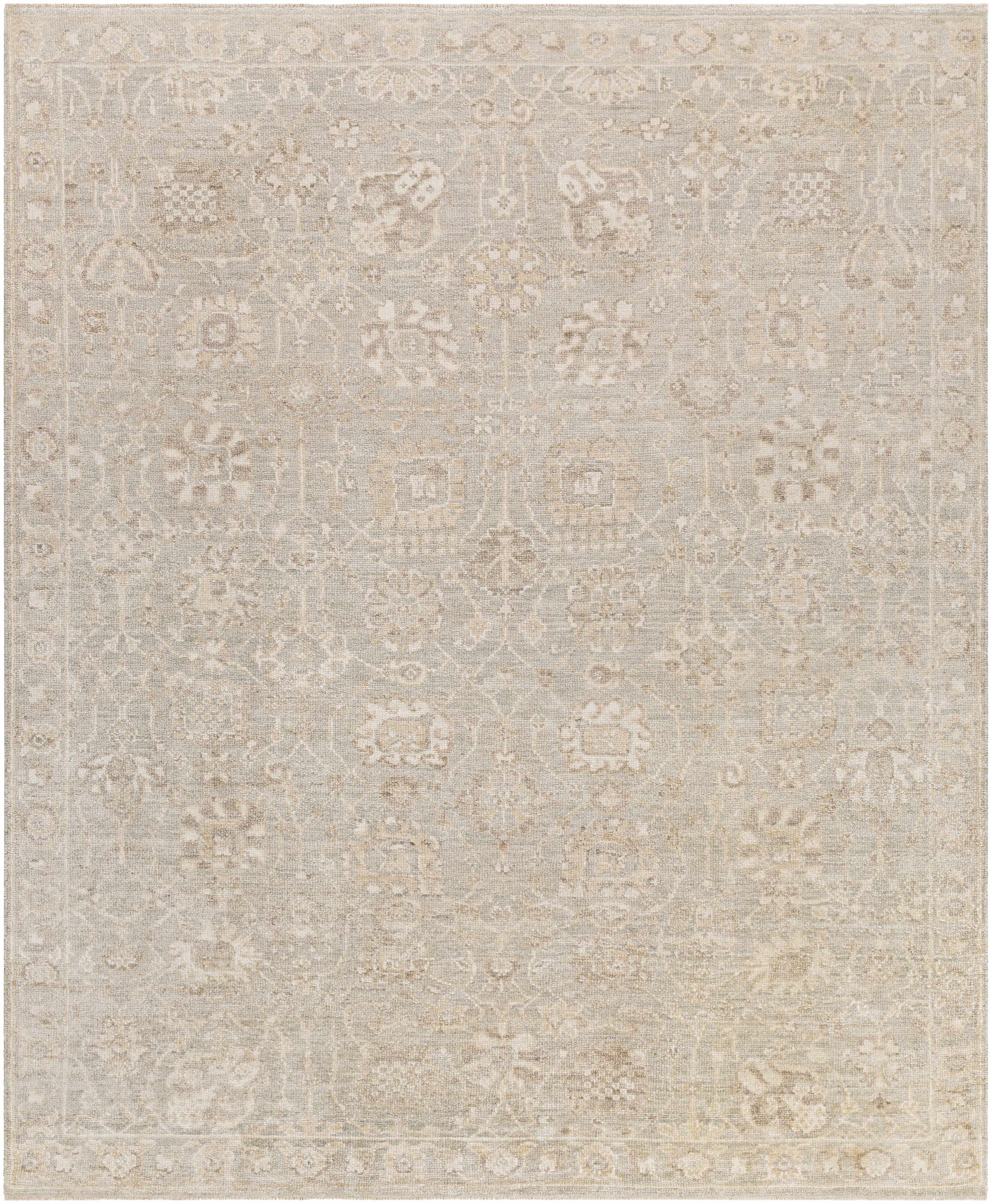 Dusty Sage Hand Knotted 100% Viscose Traditional Rectangle Handmade rug, Indoor use only, has fringe, non-washable.