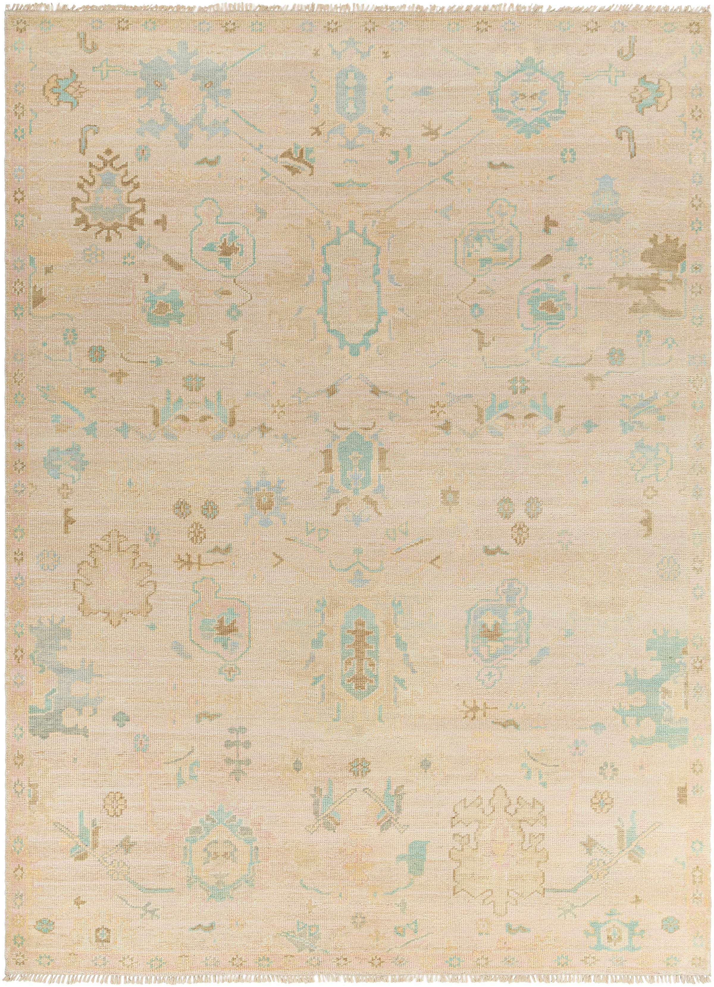 Brown Hand Knotted 100% Wool Traditional Rectangle Handmade rug, Indoor use only, has fringe, non-washable.