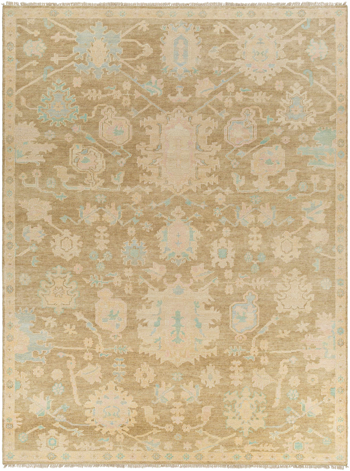 Denim Hand Knotted 100% Wool Traditional Rectangle Handmade rug, Indoor use only, has fringe, non-washable.