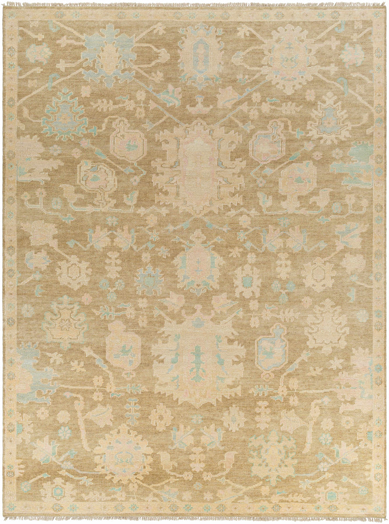 Denim Hand Knotted 100% Wool Traditional Rectangle Handmade rug, Indoor use only, has fringe, non-washable.