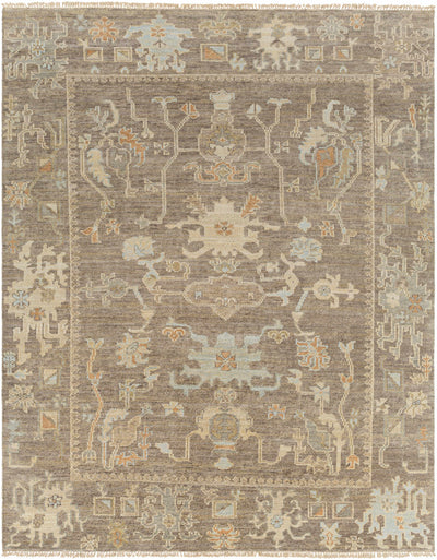 Dark Brown Hand Knotted 100% Wool Traditional Rectangle Handmade rug, Indoor use only, has fringe, non-washable.