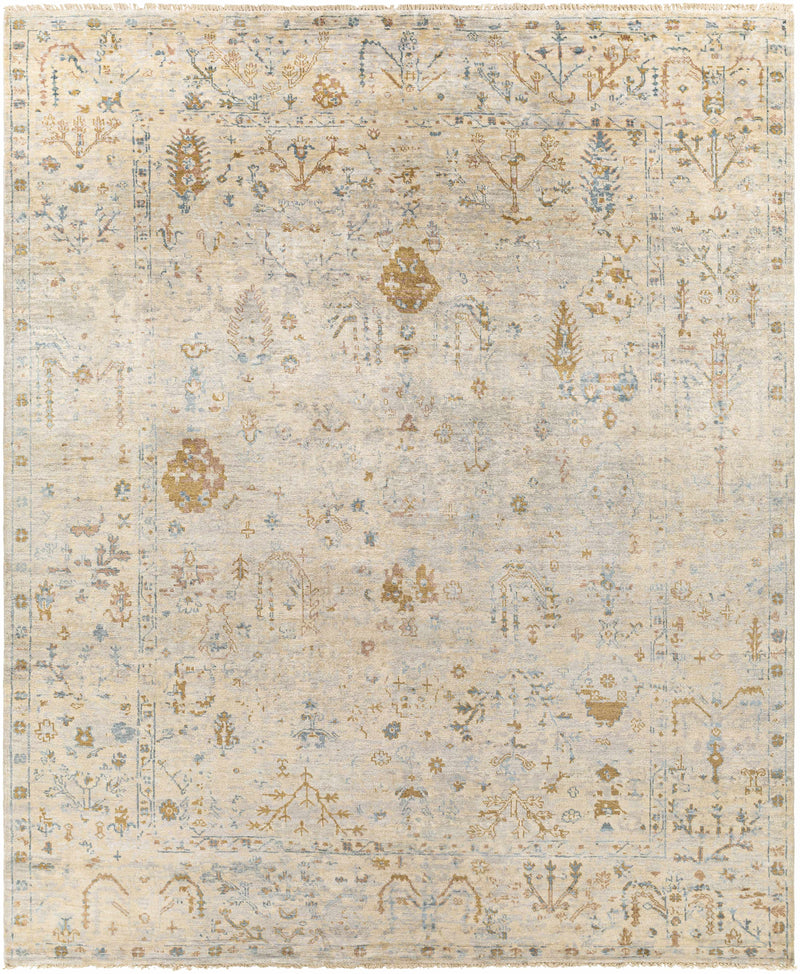 Mustard Hand Knotted 100% Viscose Traditional Rectangle Handmade rug, Indoor use only, has fringe, non-washable. runner also available