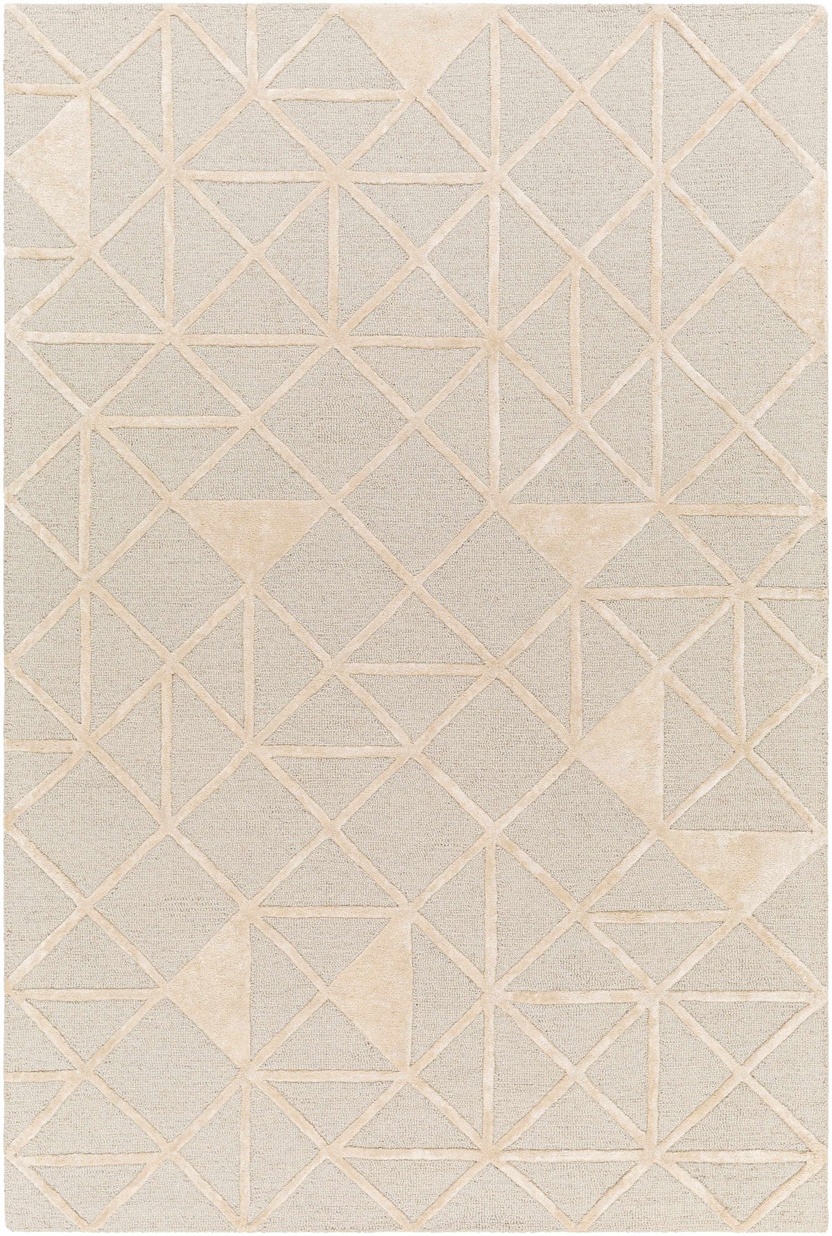 Pale Blue Hand Tufted 60% Wool, 40% Viscose Modern Rectangle Handmade rug, Indoor use only, no fringe, non-washable.