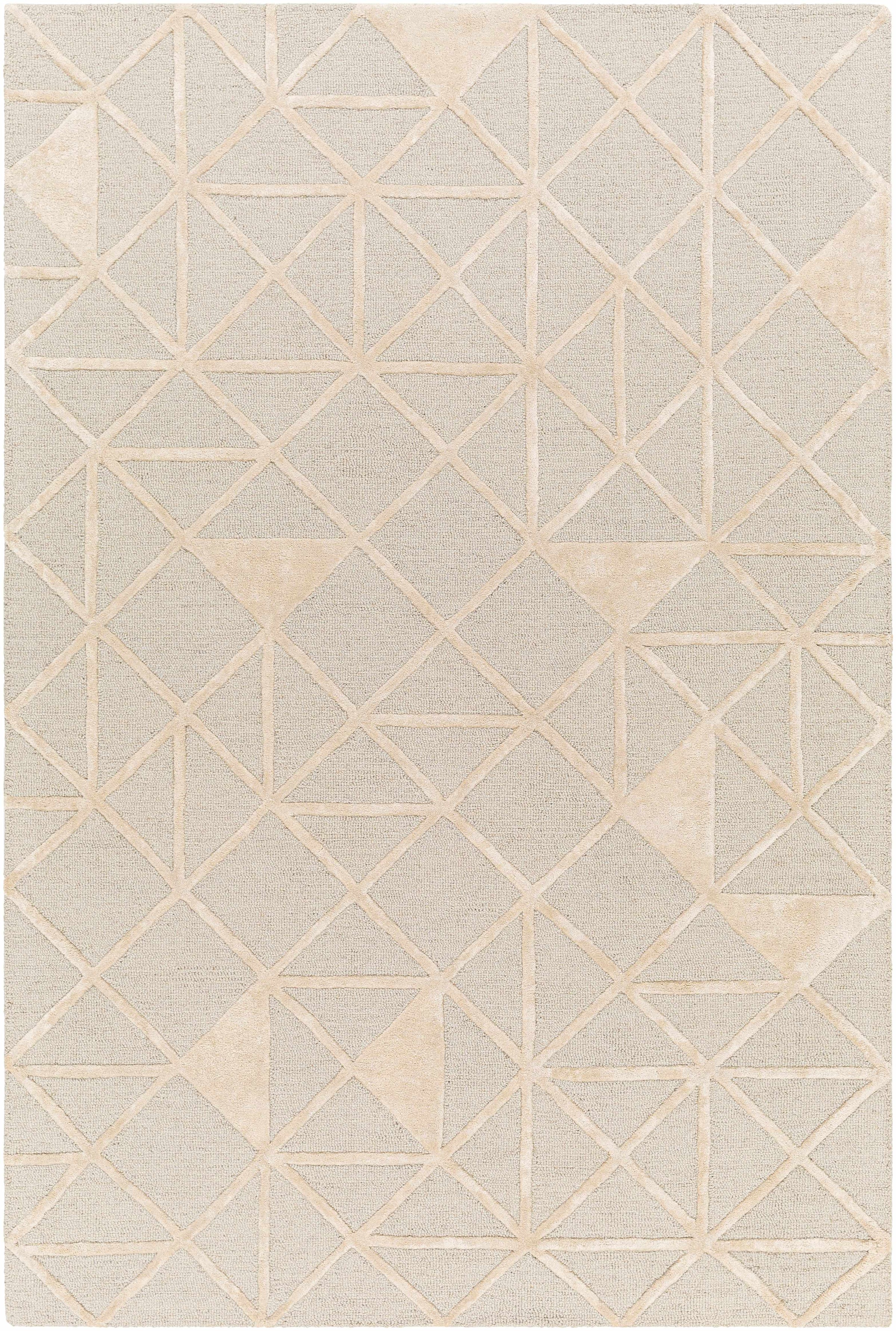 Pale Blue Hand Tufted 60% Wool, 40% Viscose Modern Rectangle Handmade rug, Indoor use only, no fringe, non-washable.