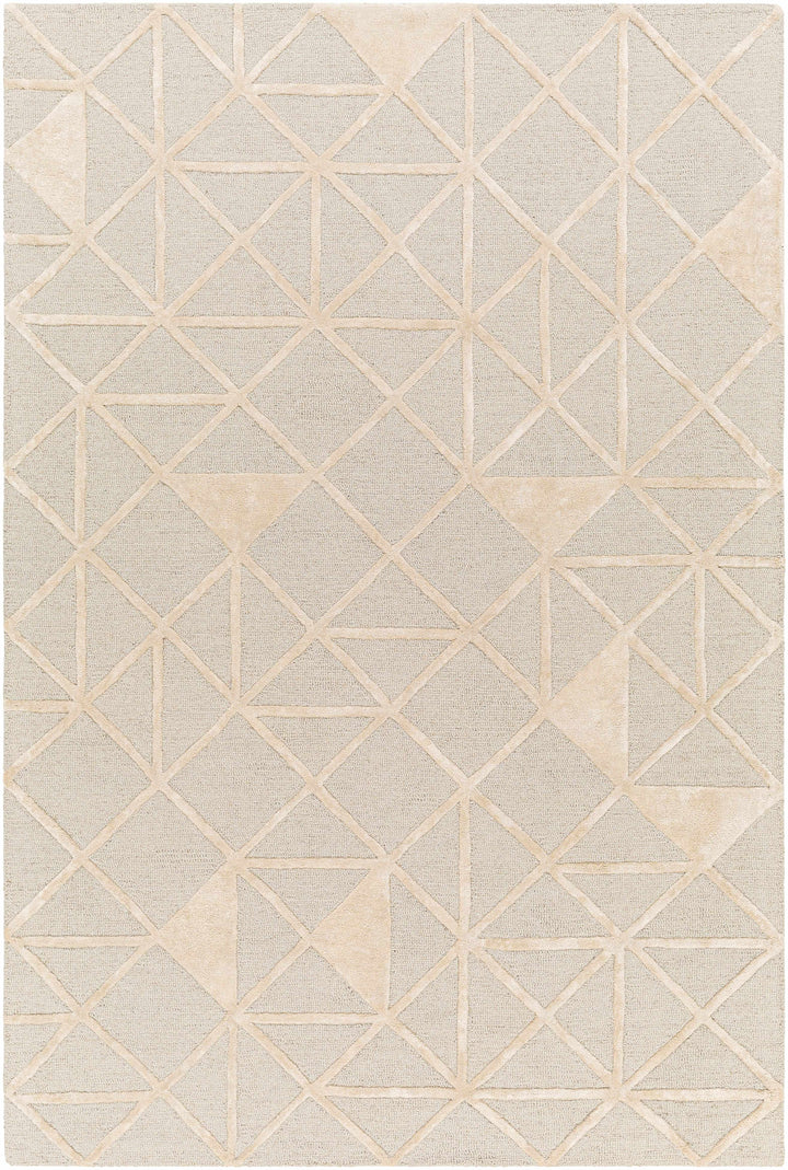 Pale Blue Hand Tufted 60% Wool, 40% Viscose Modern Rectangle Handmade rug, Indoor use only, no fringe, non-washable.