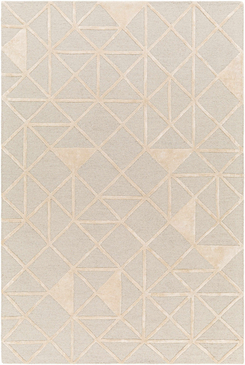 Pale Blue Hand Tufted 60% Wool, 40% Viscose Modern Rectangle Handmade rug, Indoor use only, no fringe, non-washable.