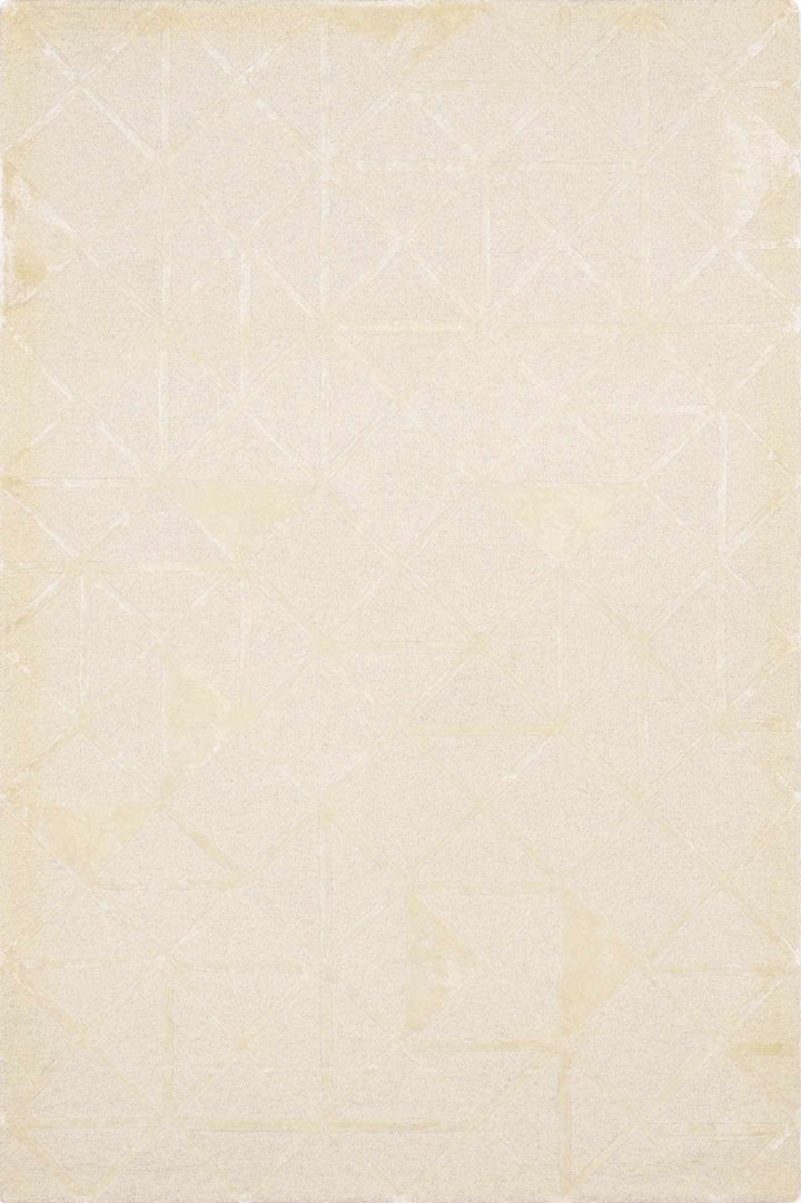 Beige Hand Tufted 60% Wool, 40% Viscose Modern Rectangle Handmade rug, Indoor use only, no fringe, non-washable.