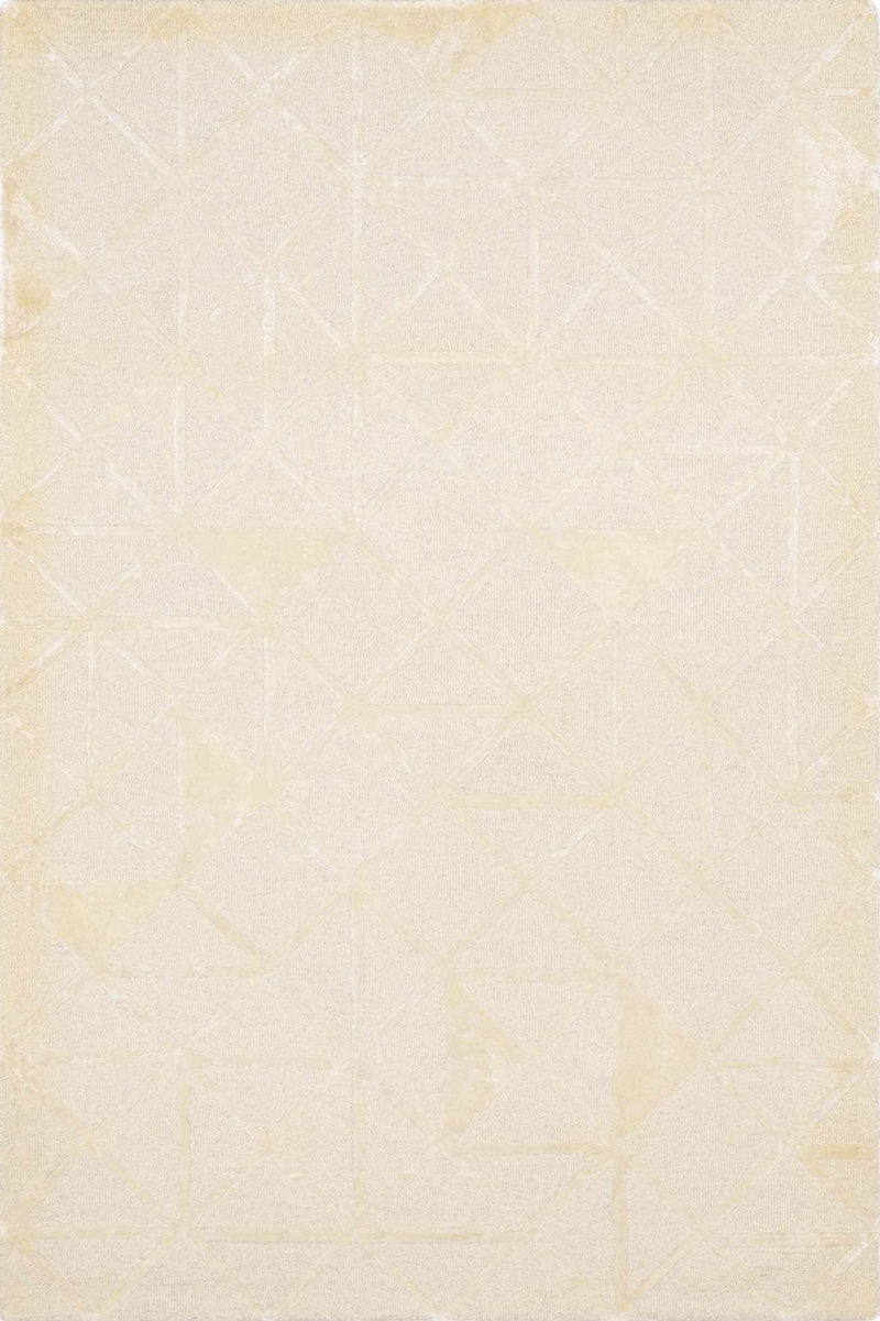 Beige Hand Tufted 60% Wool, 40% Viscose Modern Rectangle Handmade rug, Indoor use only, no fringe, non-washable.