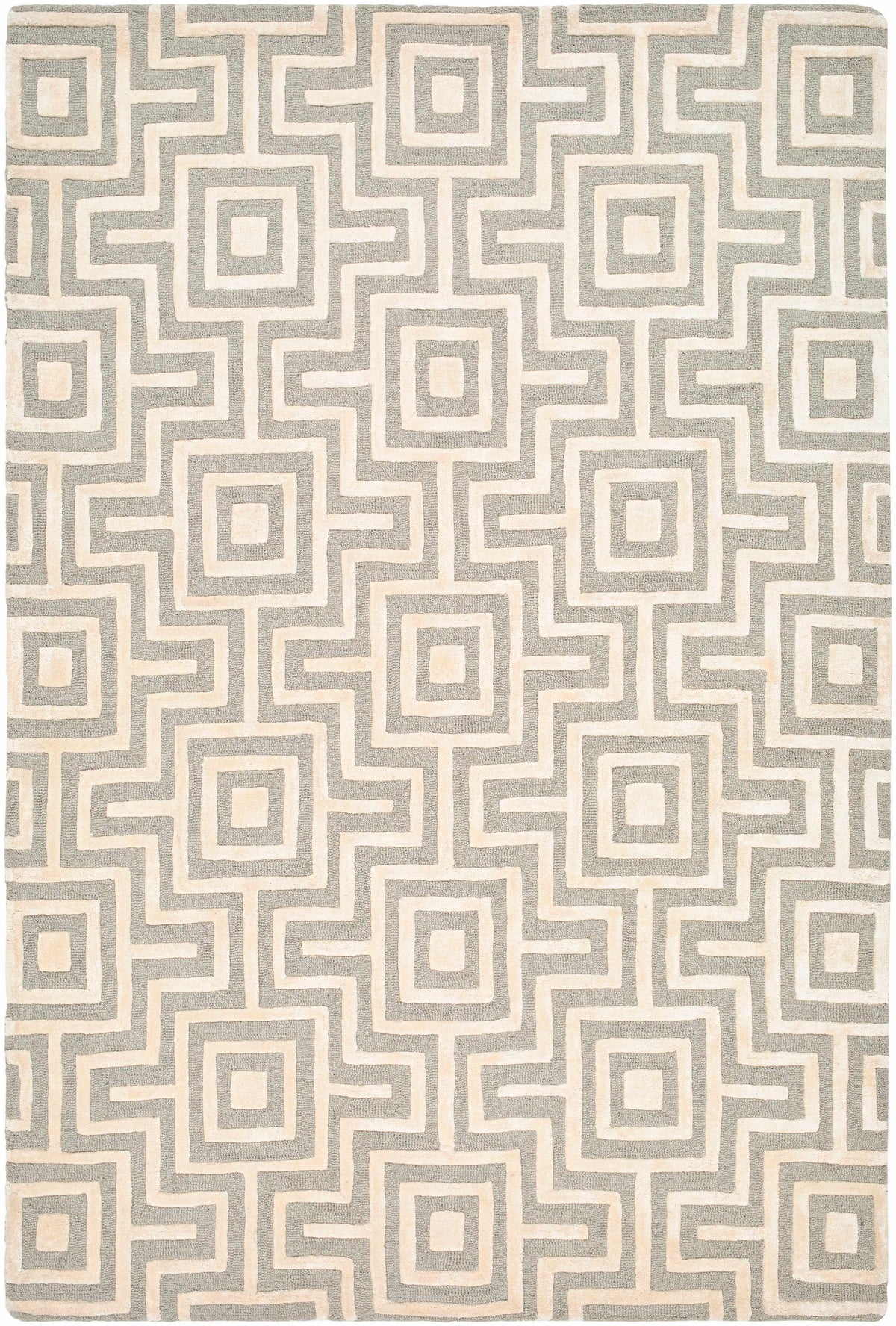 Beige Hand Tufted 60% Wool, 40% Viscose Modern Rectangle Handmade rug, Indoor use only, no fringe, non-washable.