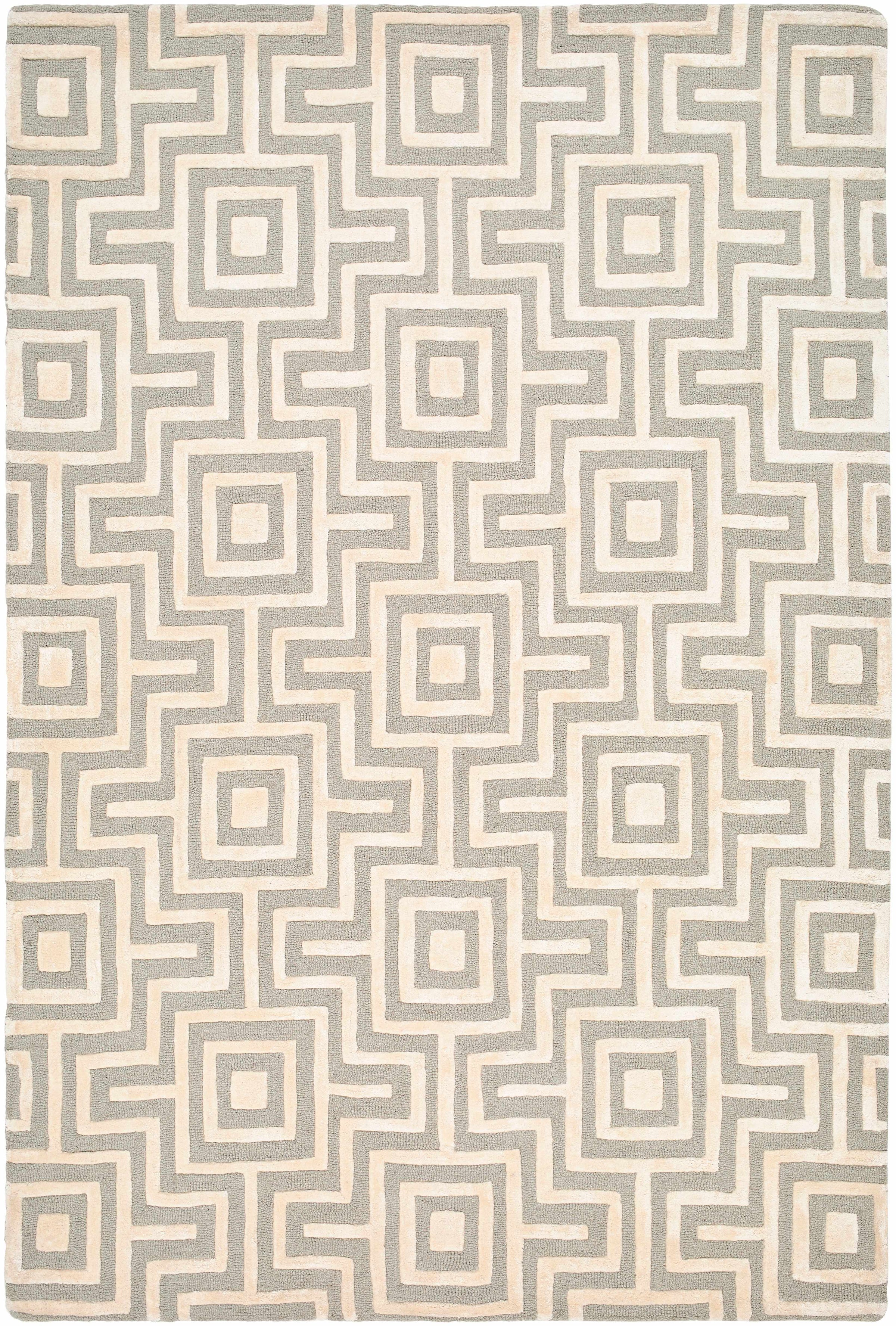 Beige Hand Tufted 60% Wool, 40% Viscose Modern Rectangle Handmade rug, Indoor use only, no fringe, non-washable.