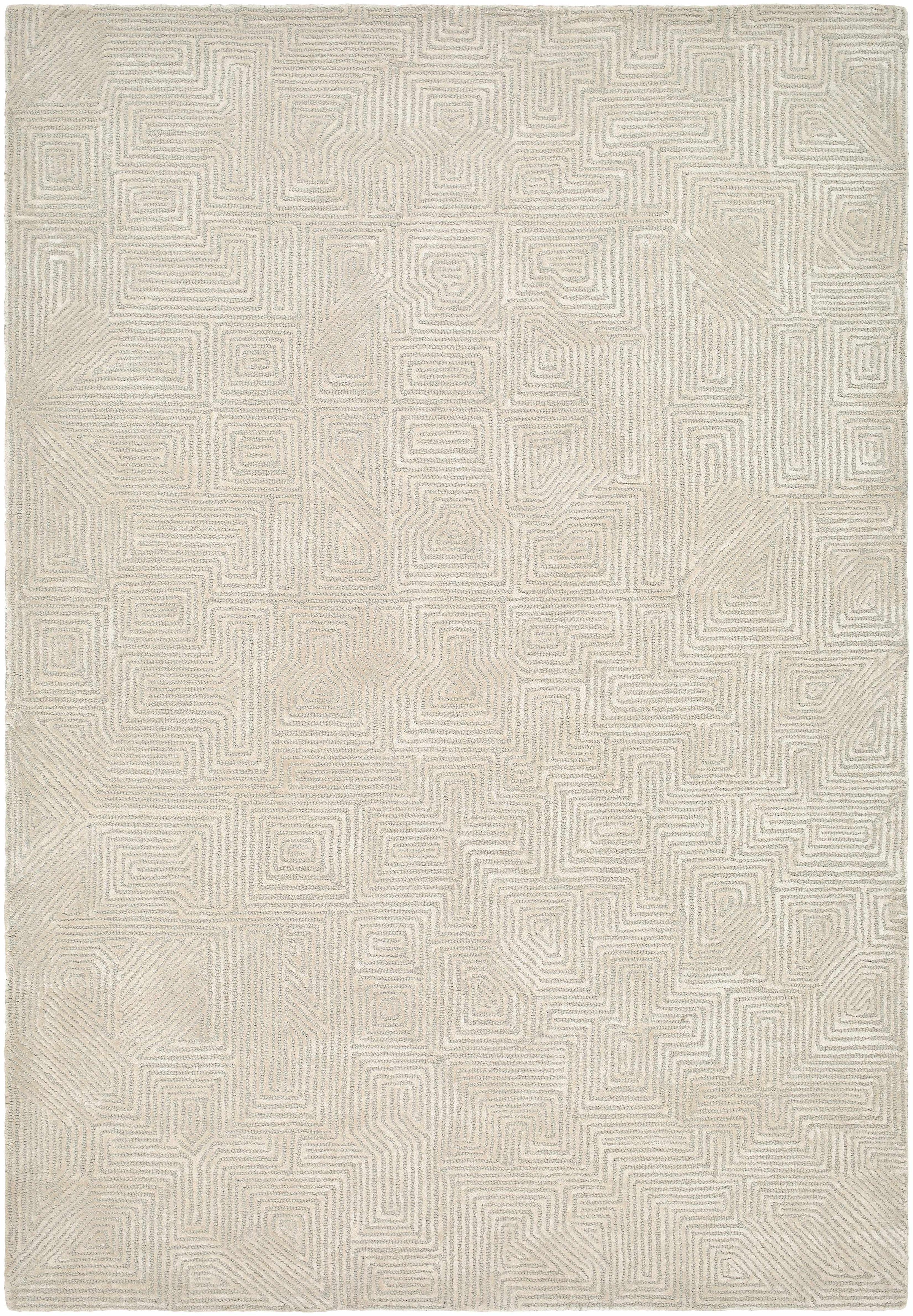 Light Gray Hand Tufted 60% Wool, 40% Viscose Modern Rectangle Handmade rug, Indoor use only, no fringe, non-washable.