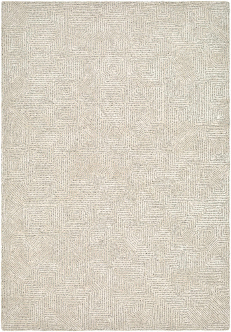 Light Gray Hand Tufted 60% Wool, 40% Viscose Modern Rectangle Handmade rug, Indoor use only, no fringe, non-washable.
