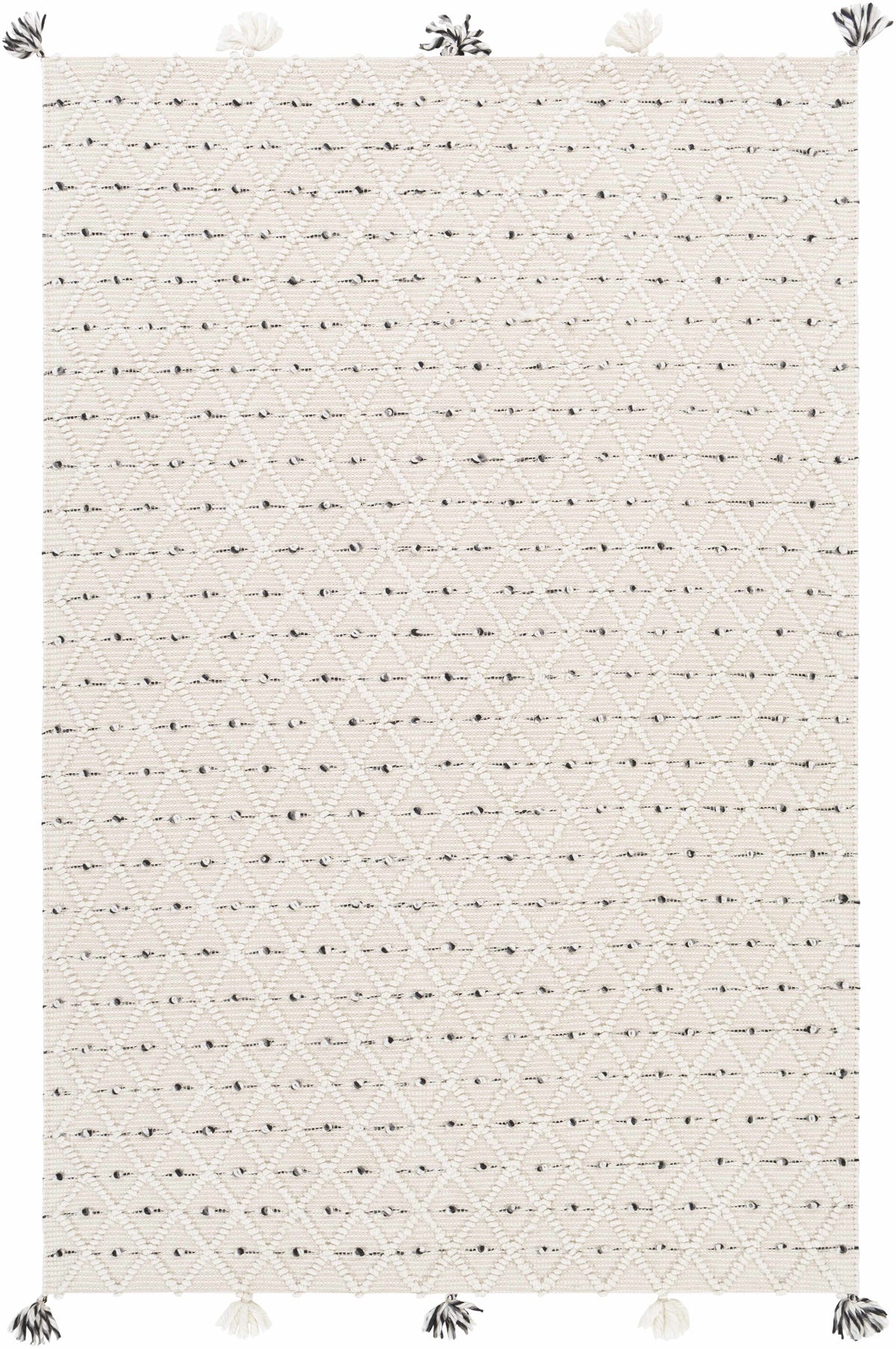 Ivory Hand Woven 100% Recycled PET Yarn Global Rectangle Handmade rug, Indoor use only, has fringe, non-washable. runner also available