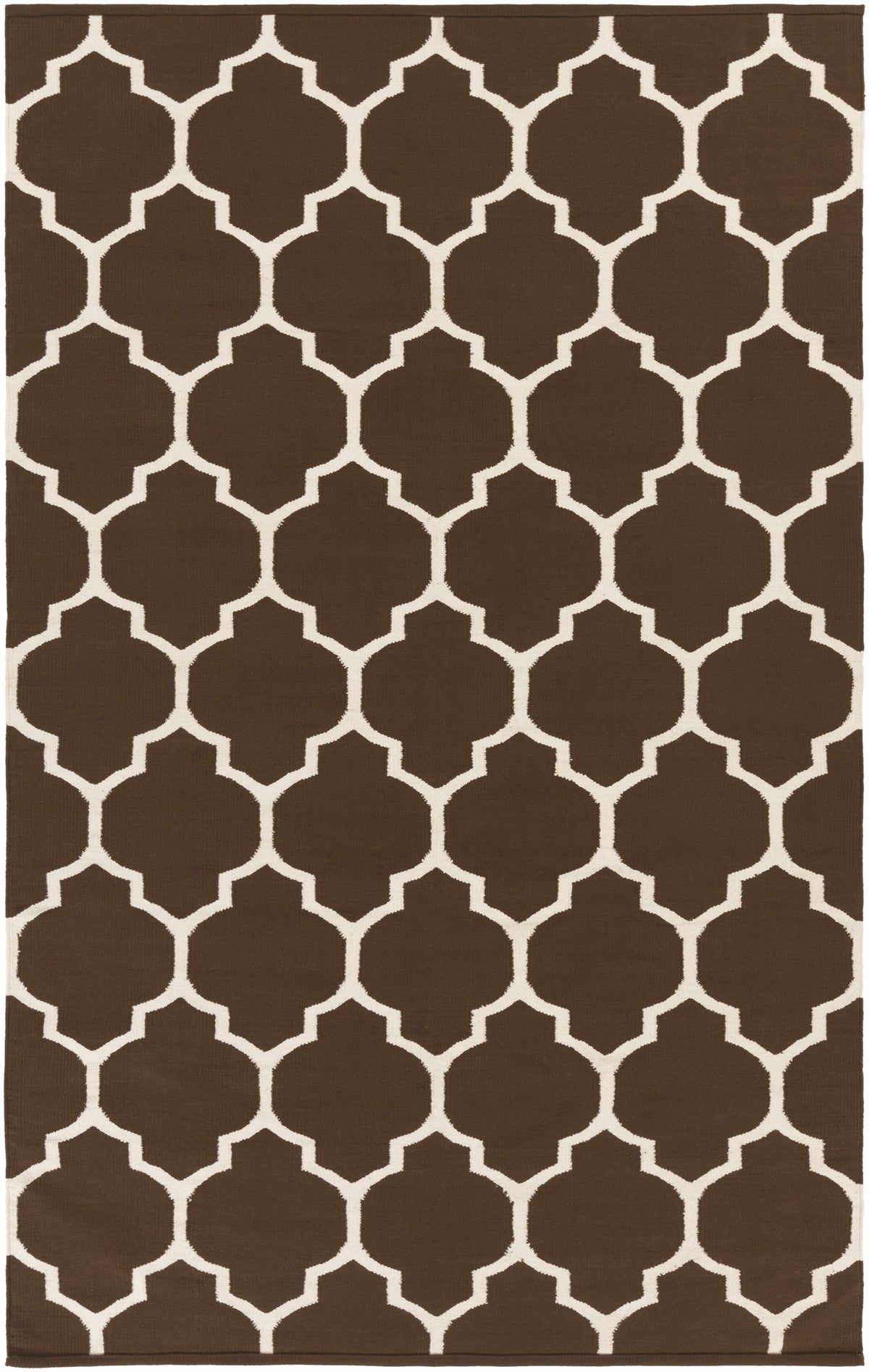 Dark Brown Hand Woven 100% Cotton Modern Rectangle Handmade rug, Indoor use only, no fringe, non-washable.