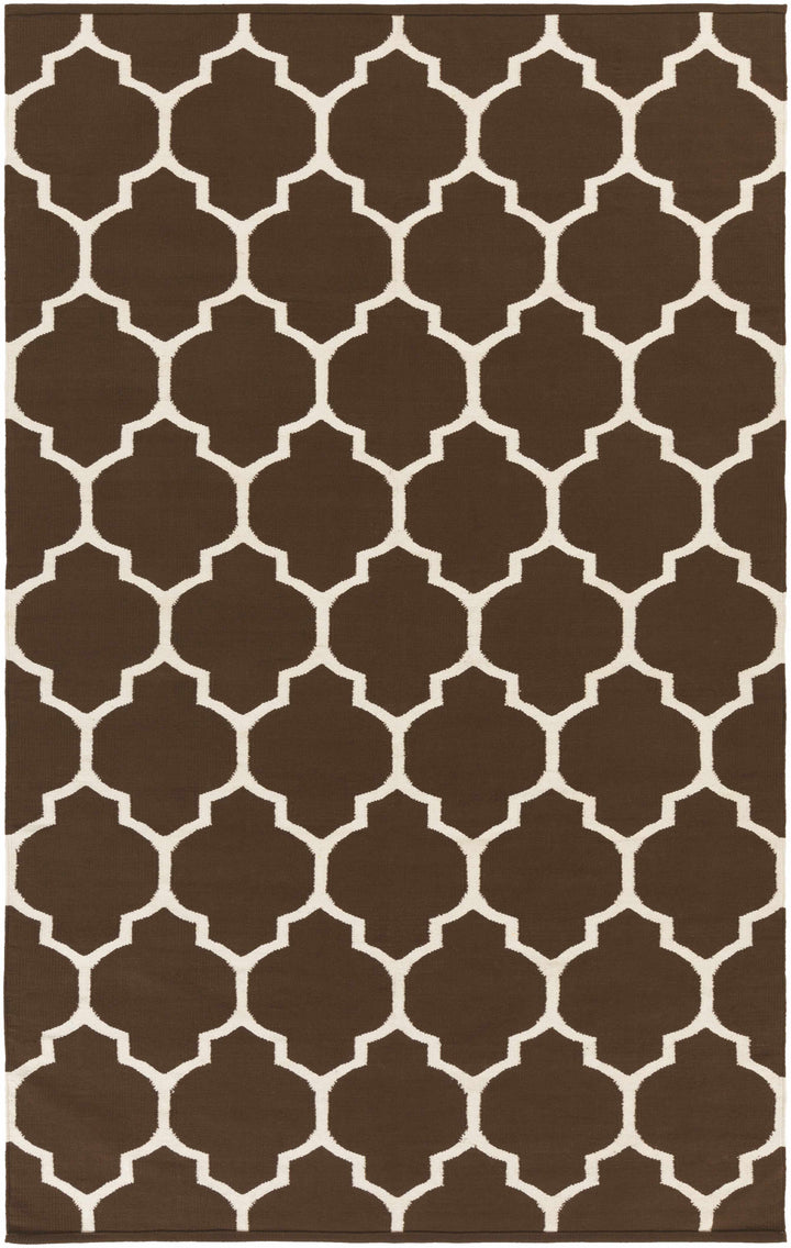 Dark Brown Hand Woven 100% Cotton Modern Rectangle Handmade rug, Indoor use only, no fringe, non-washable.