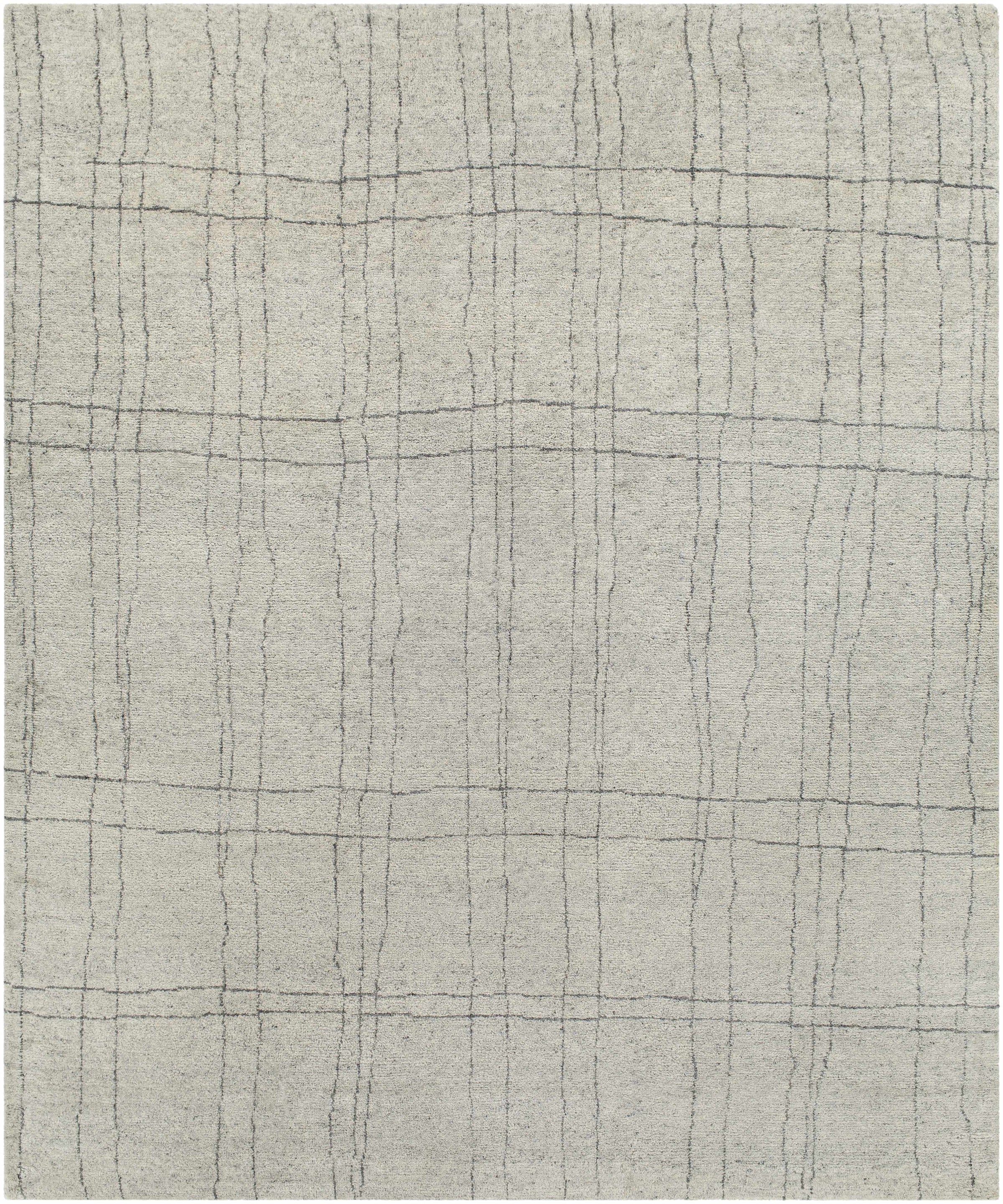 Medium Gray Hand Knotted 70% Wool, 30% Viscose Modern Rectangle Handmade rug, Indoor use only, no fringe, non-washable. runner also available