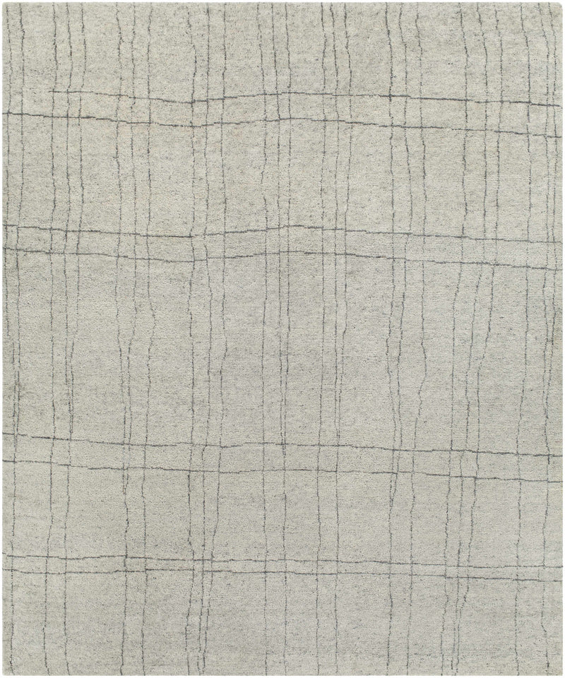 Medium Gray Hand Knotted 70% Wool, 30% Viscose Modern Rectangle Handmade rug, Indoor use only, no fringe, non-washable. runner also available