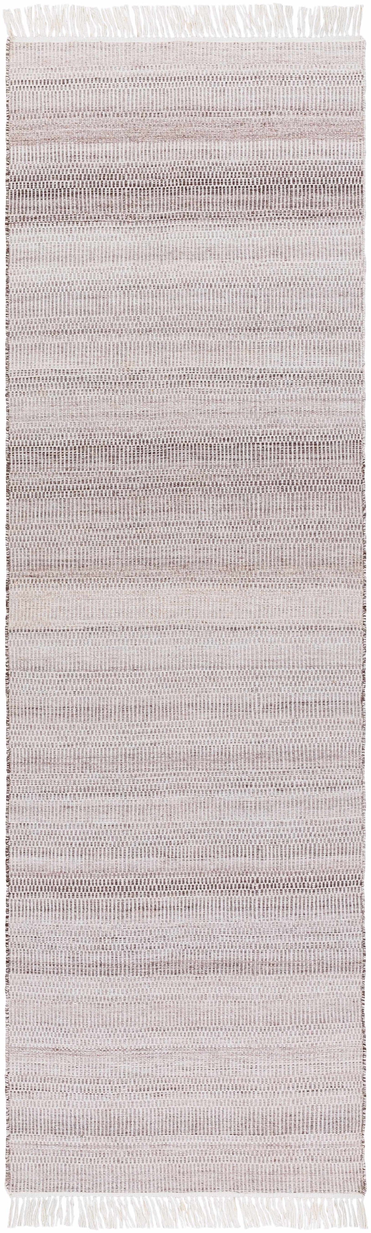 Cream Hand Woven 100% Recycled PET Yarn Modern Rectangle Handmade rug, Indoor use only, has fringe, non-washable. runner also available