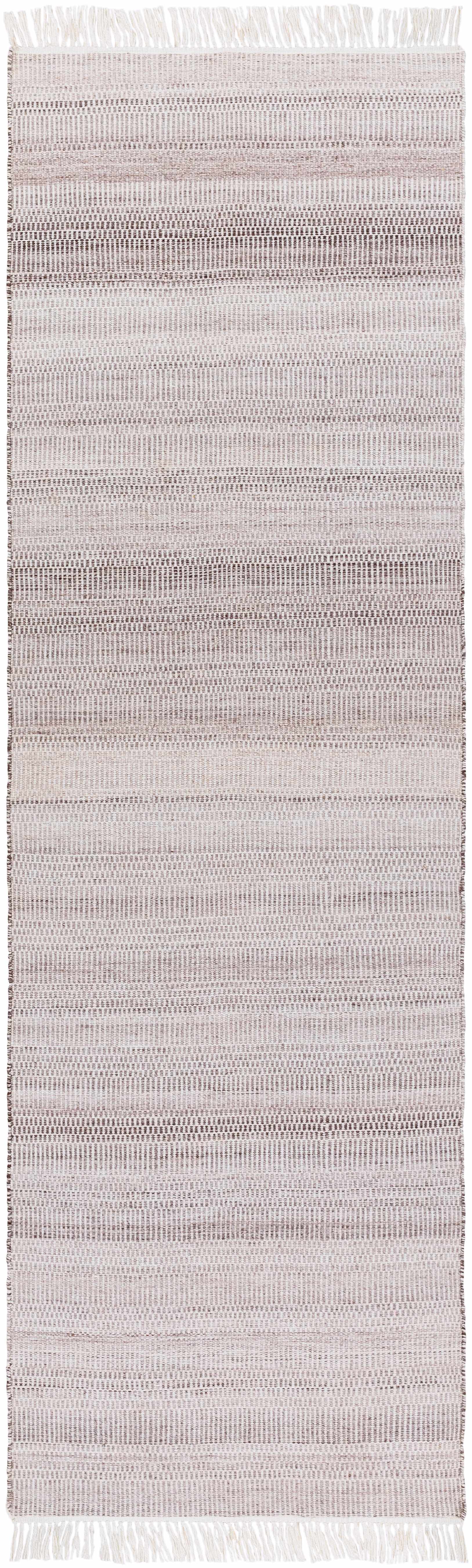 Cream Hand Woven 100% Recycled PET Yarn Modern Rectangle Handmade rug, Indoor use only, has fringe, non-washable. runner also available