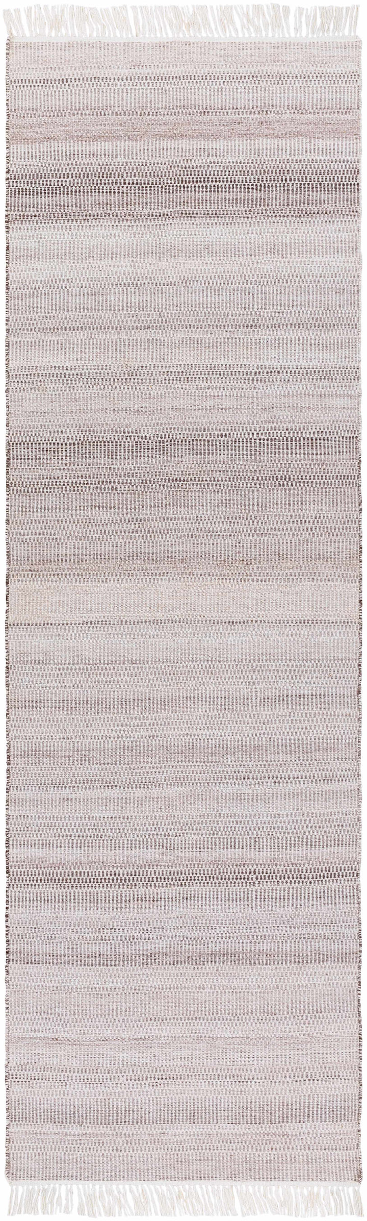 Cream Hand Woven 100% Recycled PET Yarn Modern Rectangle Handmade rug, Indoor use only, has fringe, non-washable. runner also available