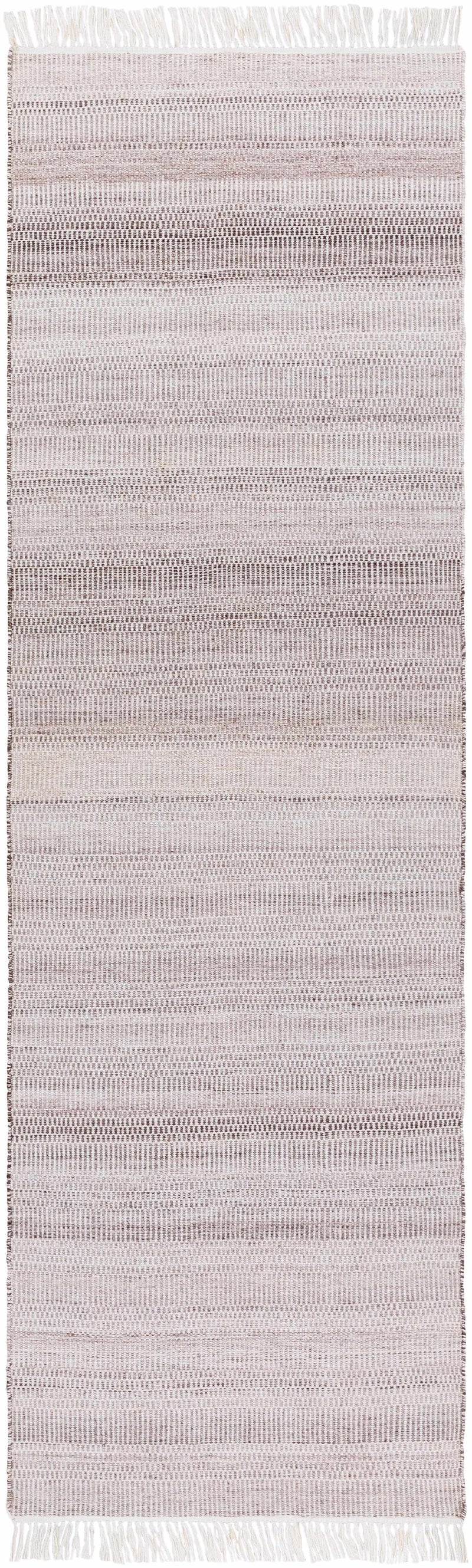 Cream Hand Woven 100% Recycled PET Yarn Modern Rectangle Handmade rug, Indoor use only, has fringe, non-washable. runner also available