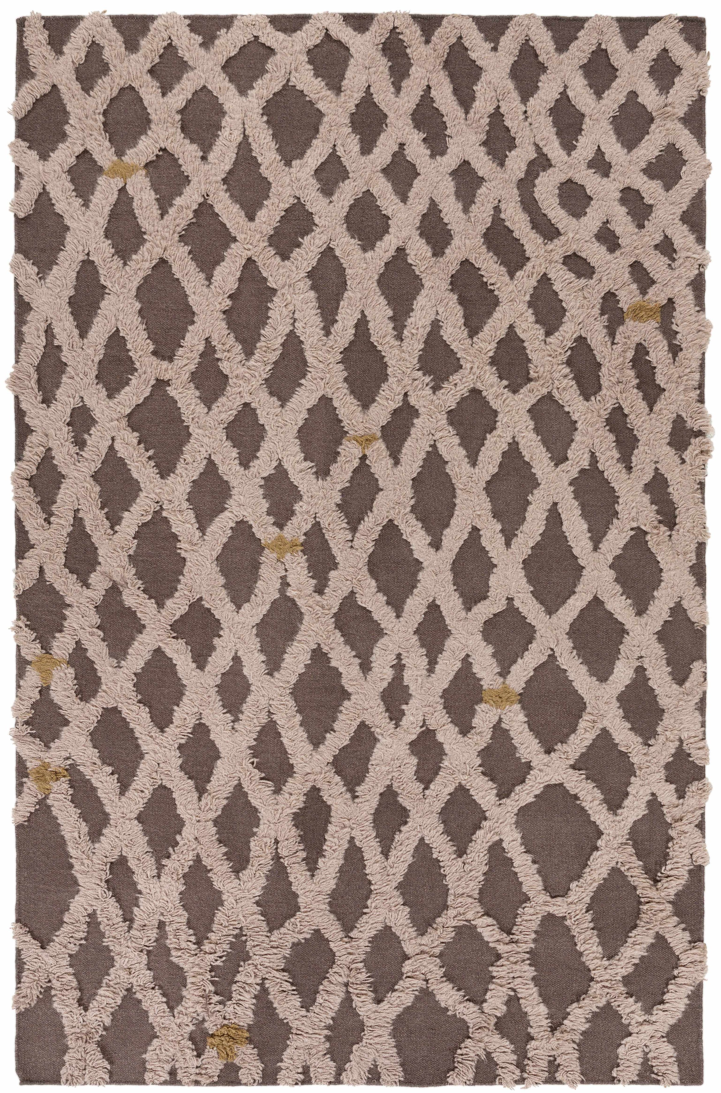 Dark Brown Hand Woven 100% Wool Modern Rectangle Handmade rug, Indoor use only, no fringe, non-washable. runner also available