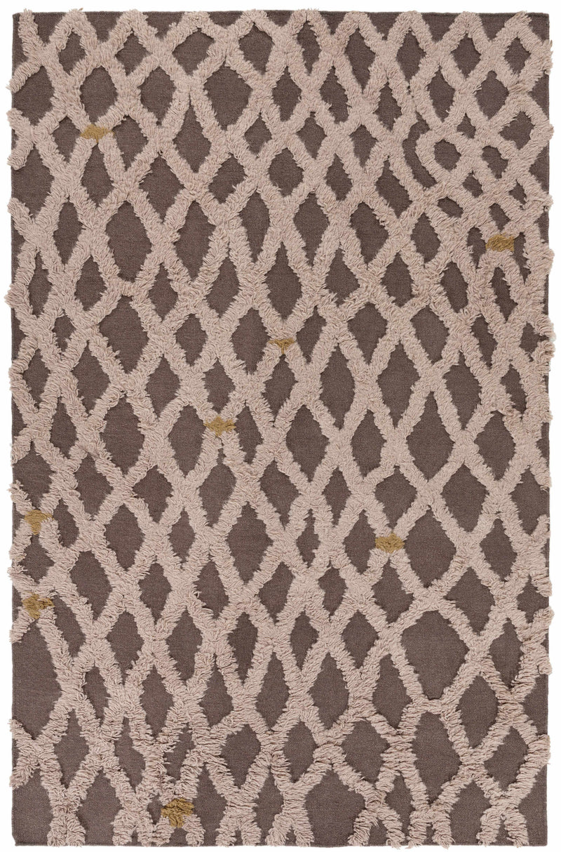 Dark Brown Hand Woven 100% Wool Modern Rectangle Handmade rug, Indoor use only, no fringe, non-washable. runner also available