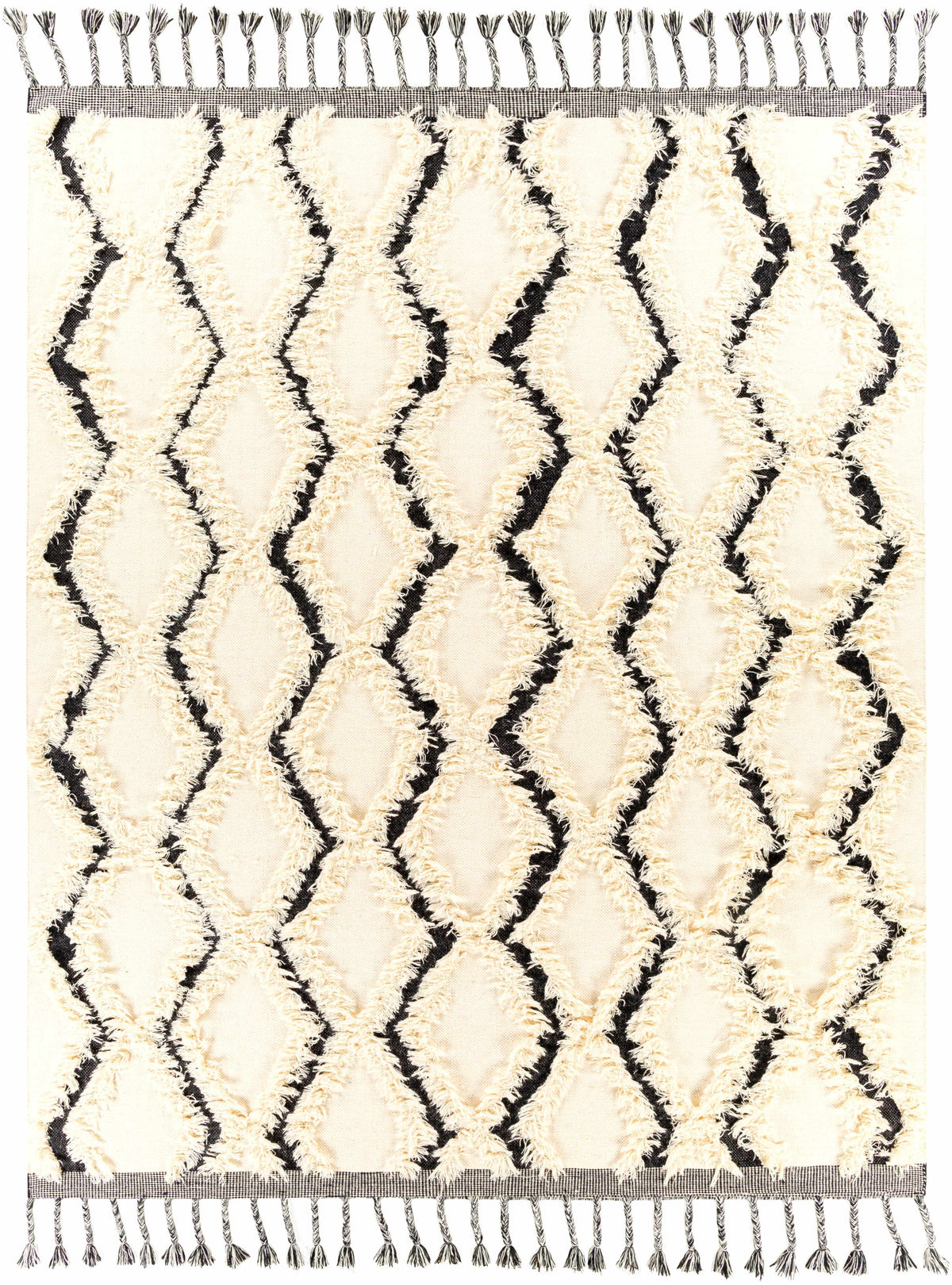 Cream Hand Woven 100% Wool Global Rectangle Handmade rug, Indoor use only, has fringe, non-washable. runner also available