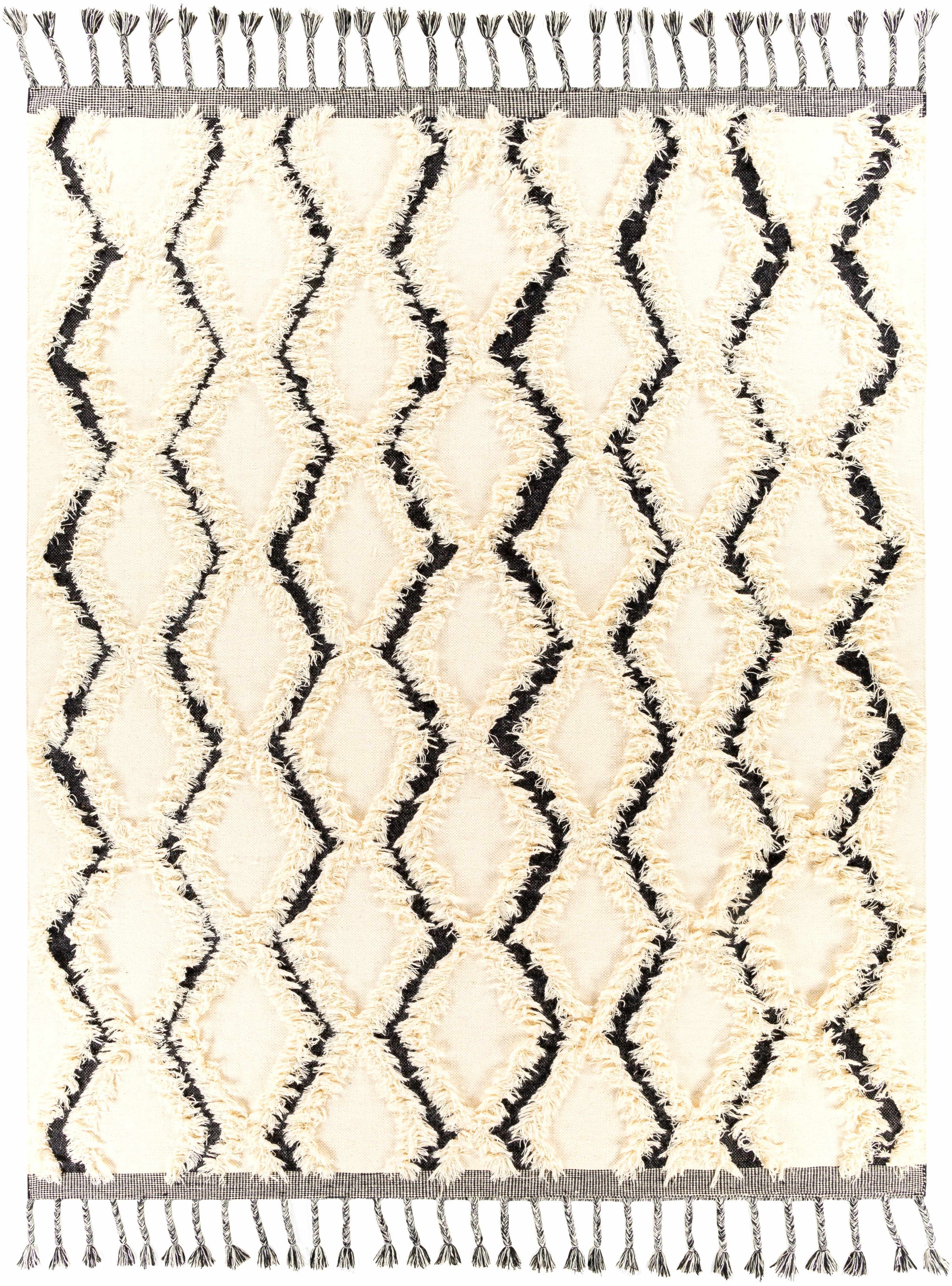 Cream Hand Woven 100% Wool Global Rectangle Handmade rug, Indoor use only, has fringe, non-washable. runner also available