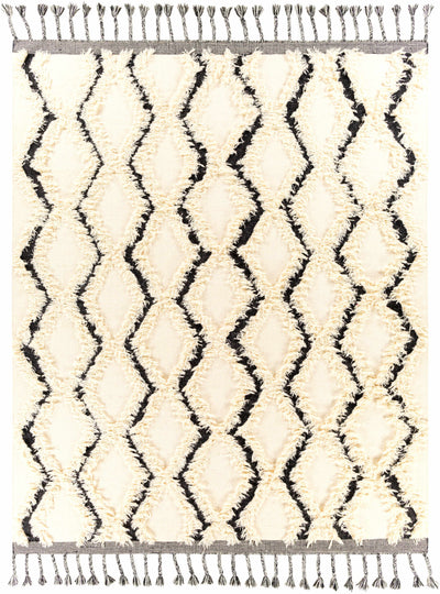 Cream Hand Woven 100% Wool Global Rectangle Handmade rug, Indoor use only, has fringe, non-washable. runner also available
