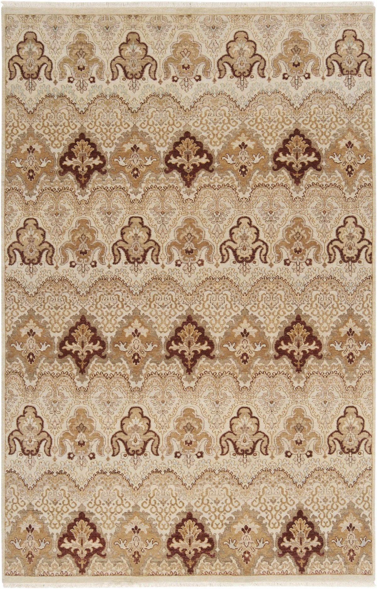Seafoam Hand Knotted 100% NZ Wool Traditional Rectangle Handmade rug, Indoor use only, has fringe, non-washable.
