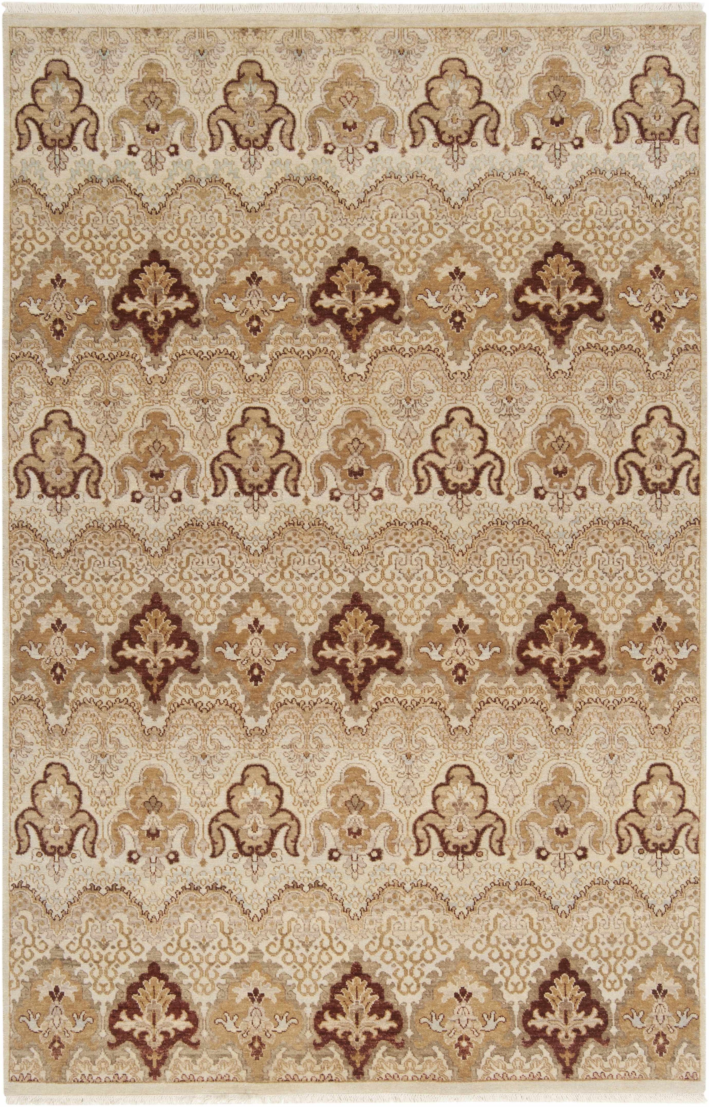 Seafoam Hand Knotted 100% NZ Wool Traditional Rectangle Handmade rug, Indoor use only, has fringe, non-washable.