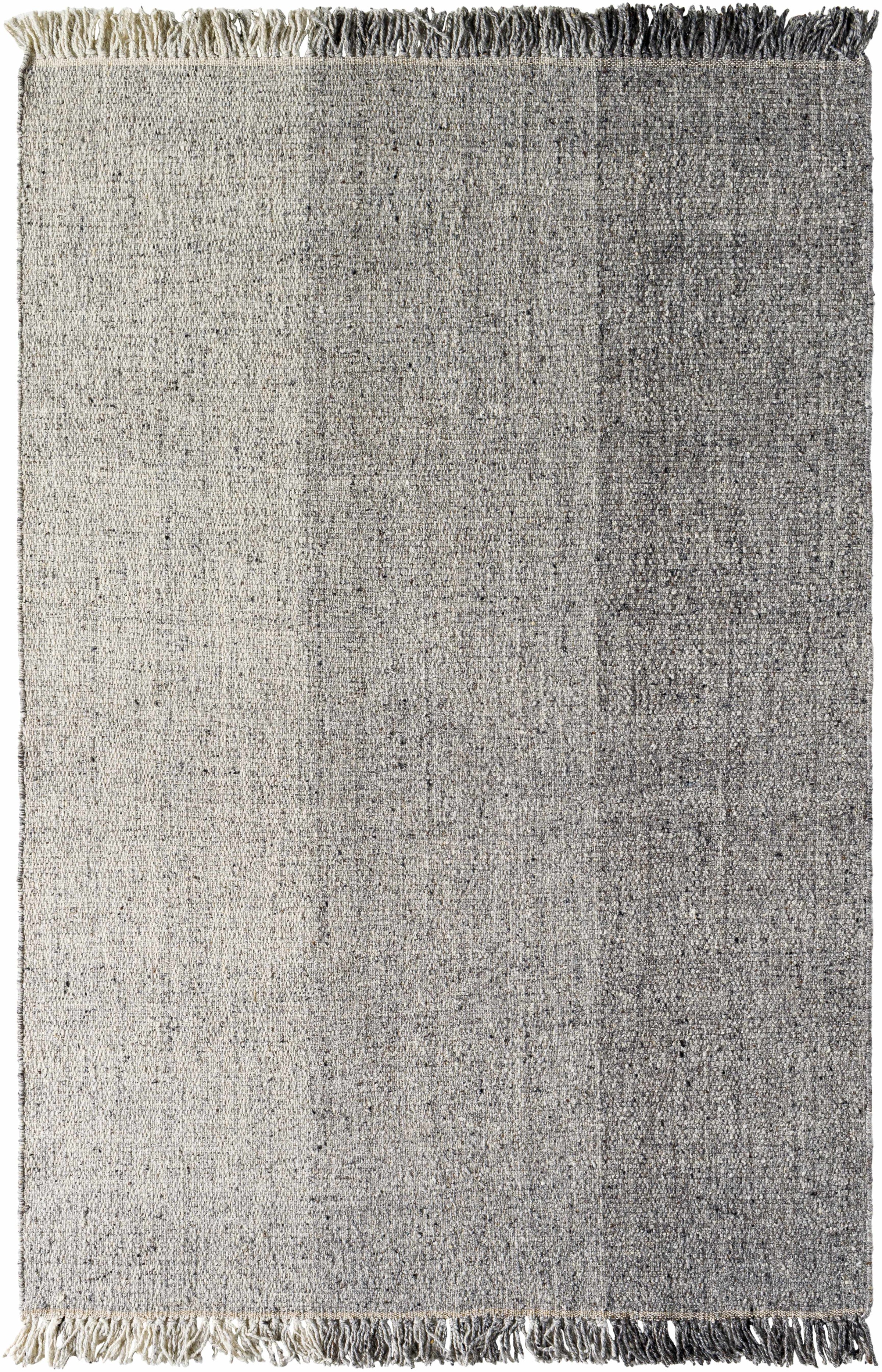 Gray Hand Woven 100% Wool Cottage Rectangle Handmade rug, Indoor use only, no fringe, non-washable.