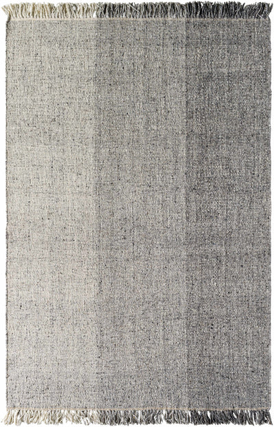 Gray Hand Woven 100% Wool Cottage Rectangle Handmade rug, Indoor use only, no fringe, non-washable.