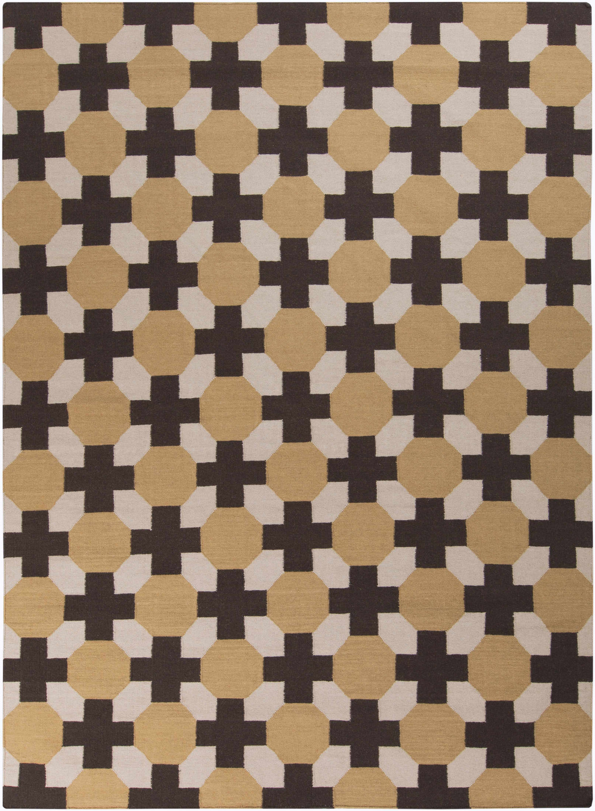 Mustard Hand Woven 100% Wool Modern Rectangle Handmade rug, Indoor use only, no fringe, non-washable.