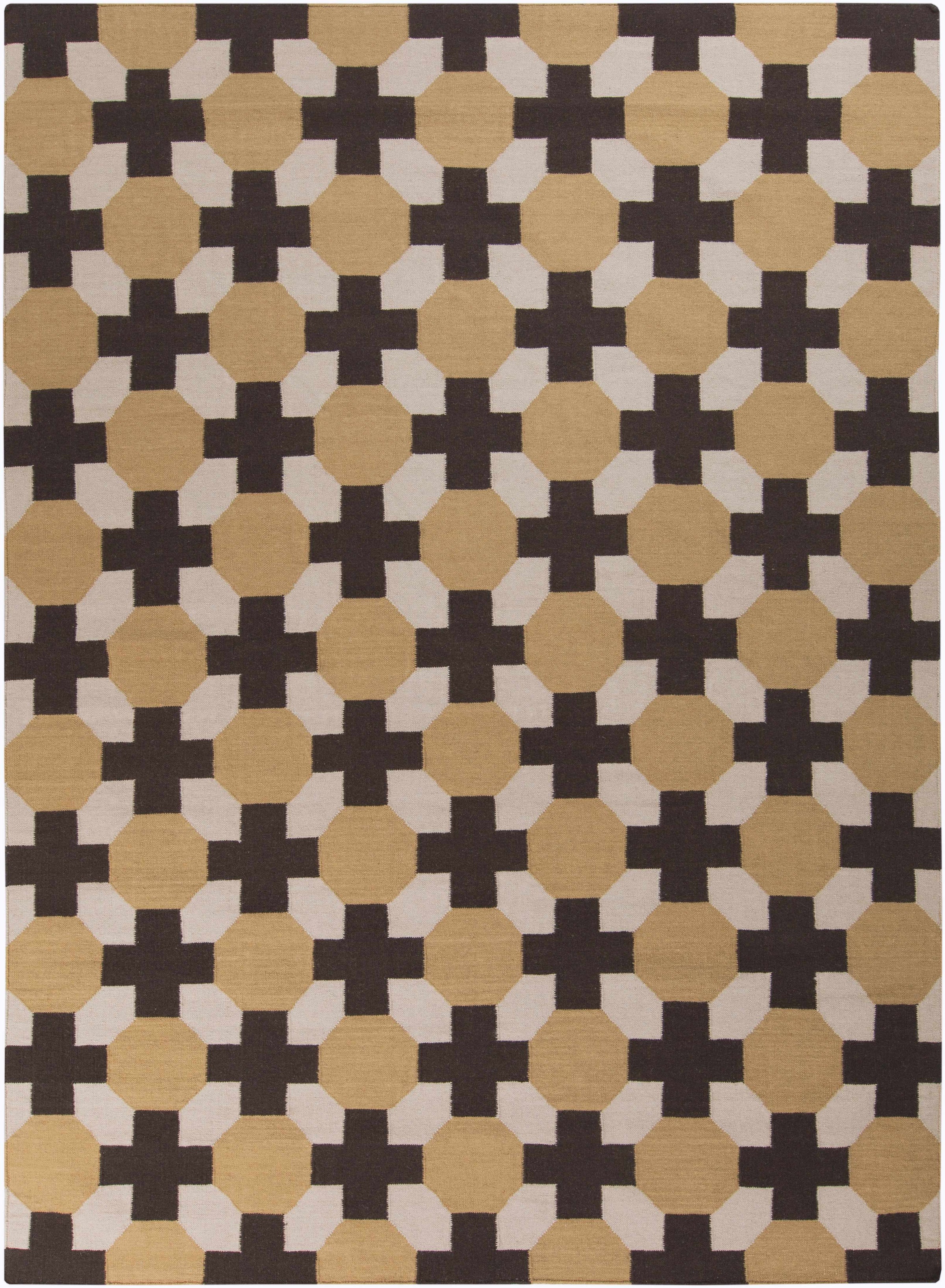 Mustard Hand Woven 100% Wool Modern Rectangle Handmade rug, Indoor use only, no fringe, non-washable.
