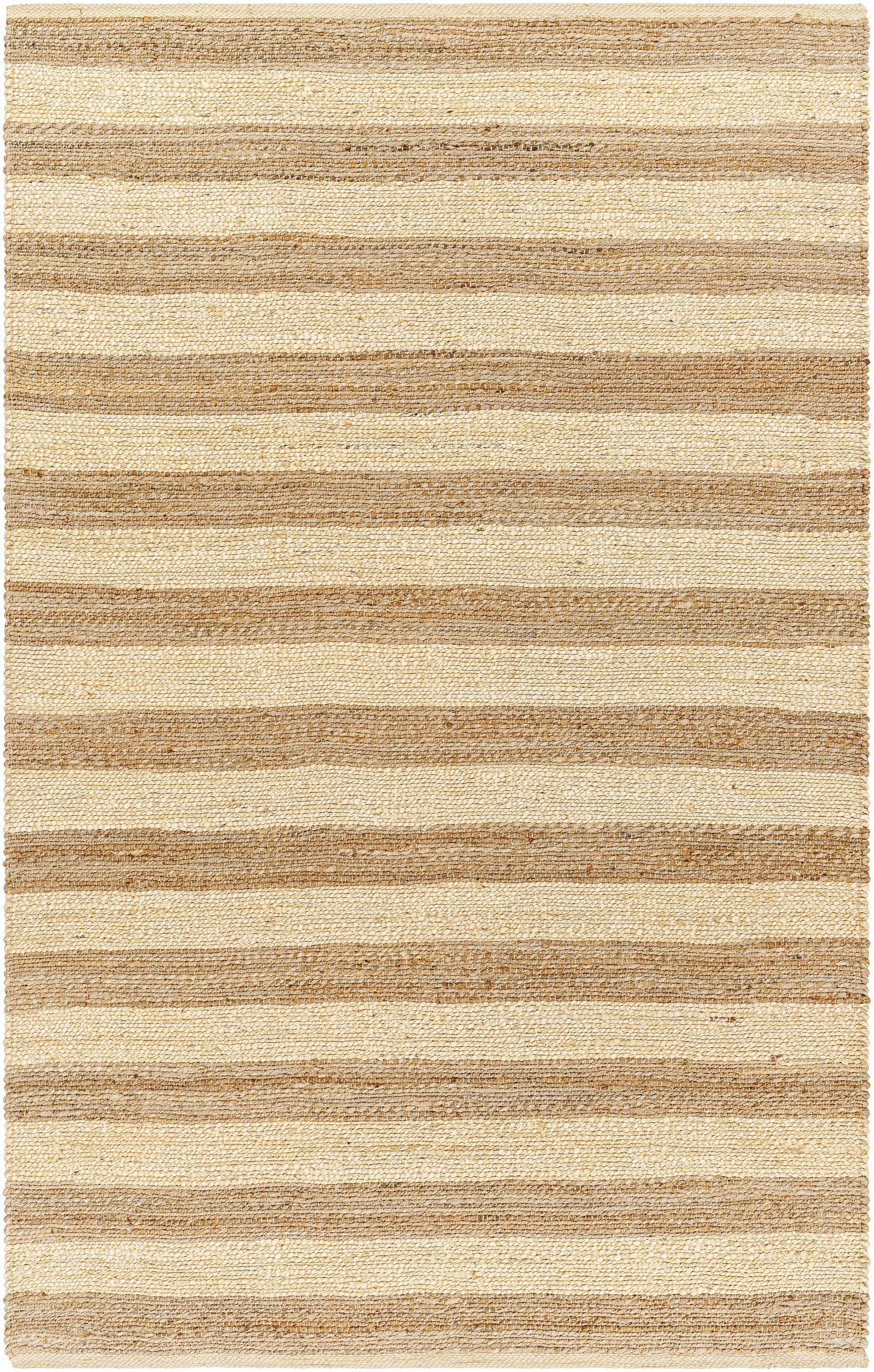 Tan Hand Woven 100% Jute Cottage Rectangle Handmade rug, Indoor use only, no fringe, non-washable. runner also available