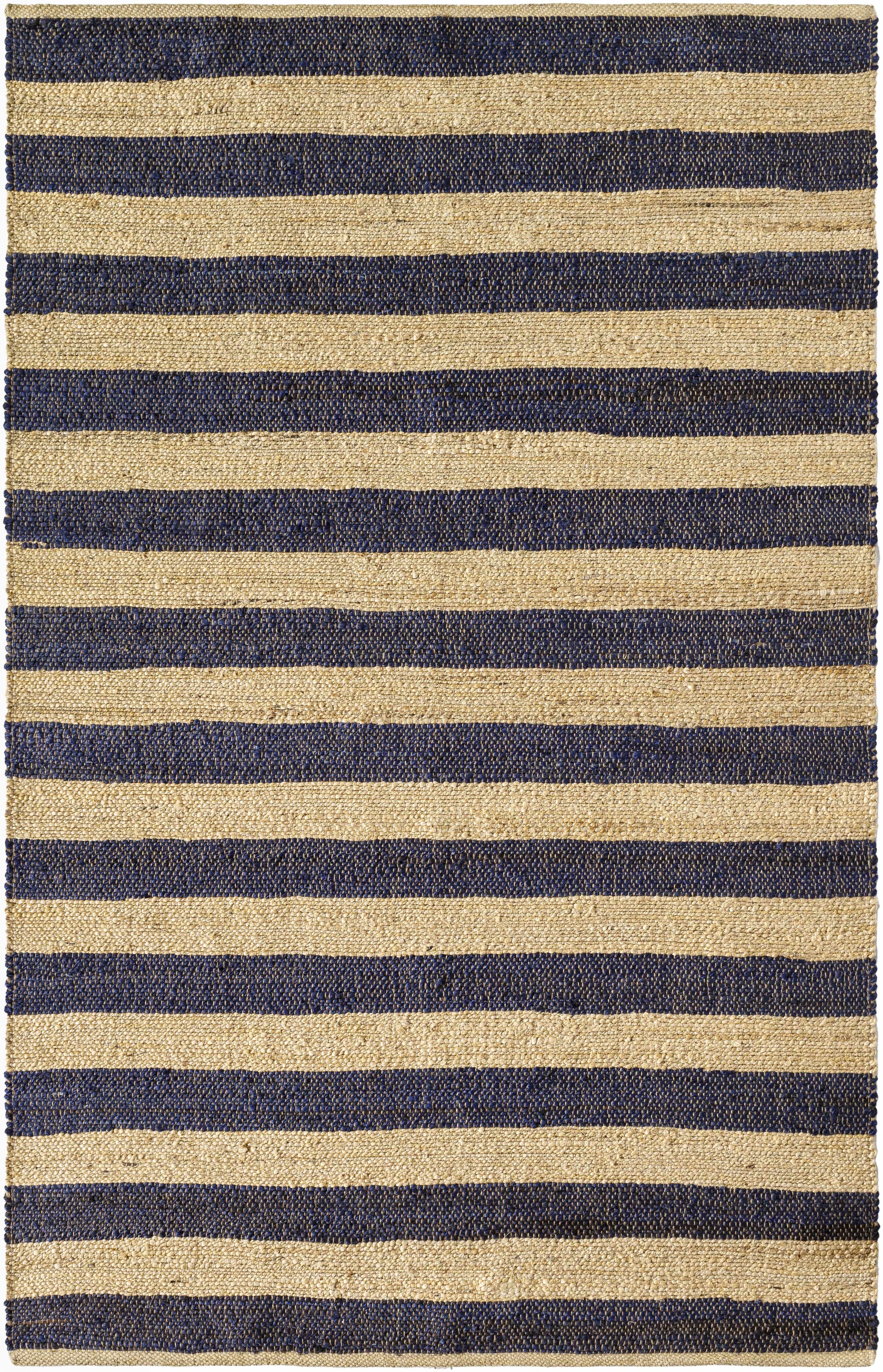Navy Hand Woven 100% Jute Cottage Rectangle Handmade rug, Indoor use only, no fringe, non-washable. runner also available