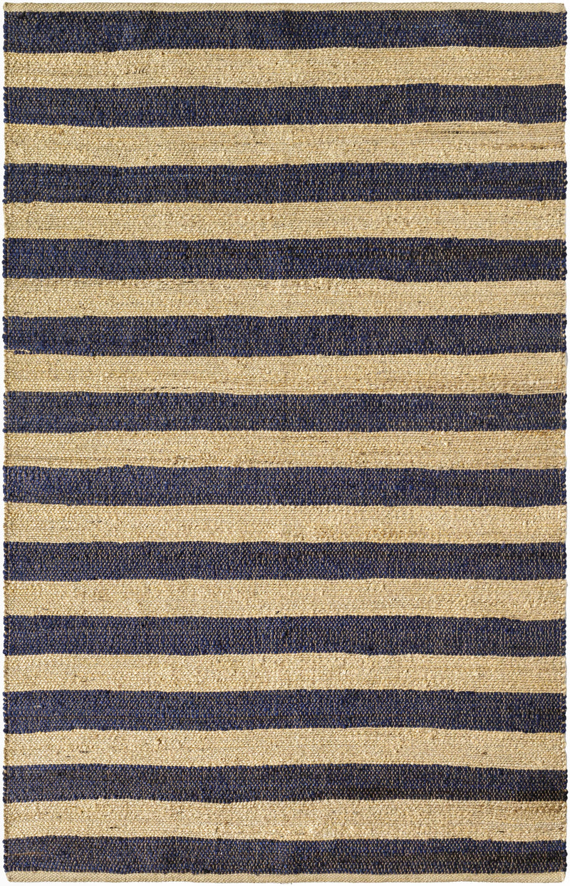 Navy Hand Woven 100% Jute Cottage Rectangle Handmade rug, Indoor use only, no fringe, non-washable. runner also available