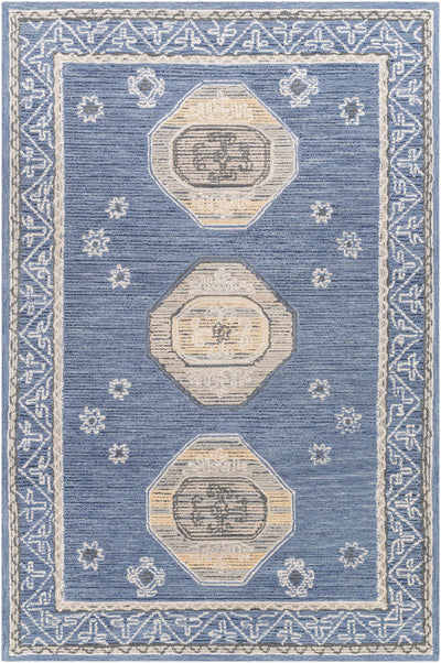 Medium Gray Hand Tufted 80% Wool, 20% Cotton Traditional Rectangle Handmade rug, Indoor use only, no fringe, non-washable.