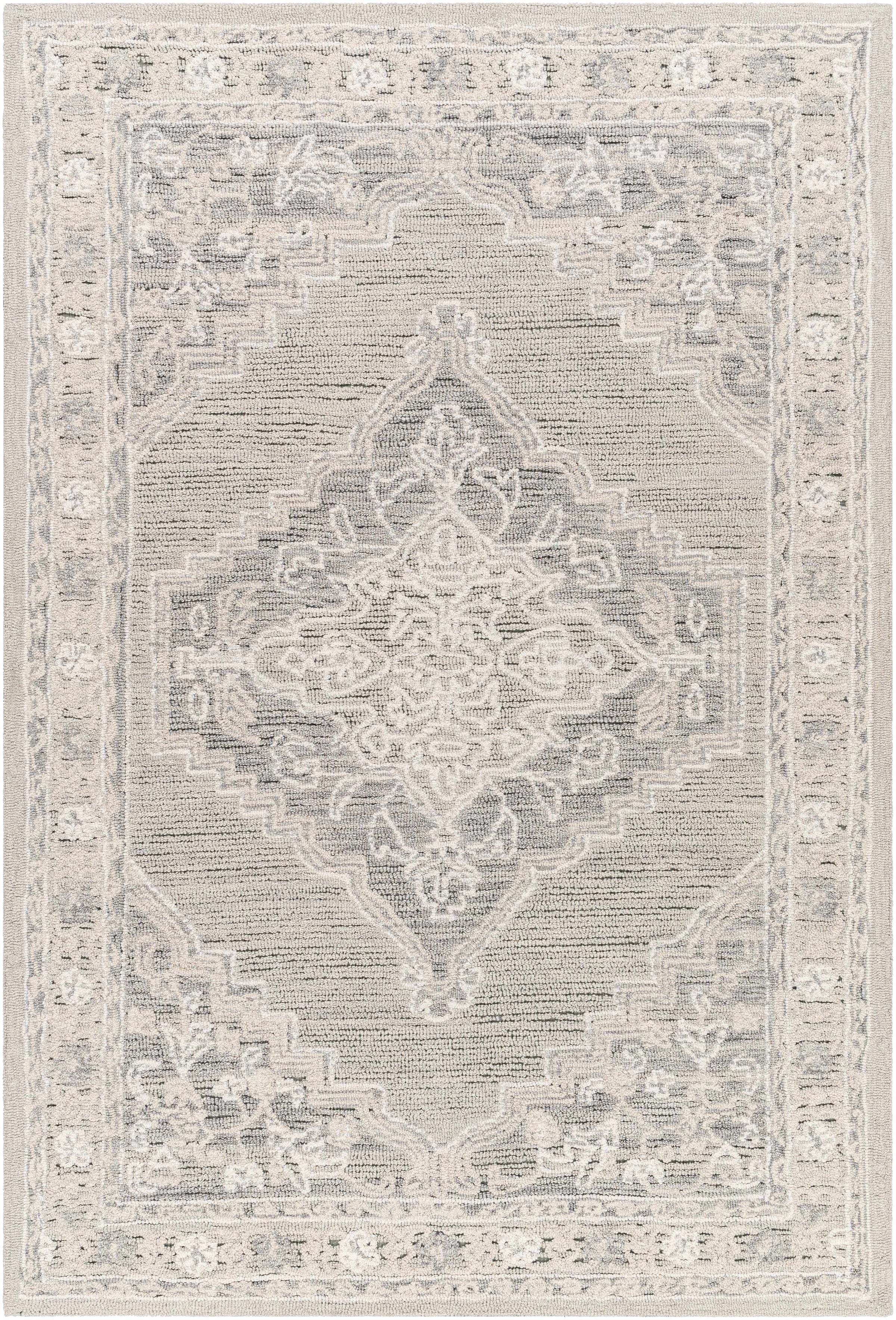 Light Sage Hand Tufted 80% Wool, 20% Cotton Traditional Rectangle Handmade rug, Indoor use only, no fringe, non-washable.