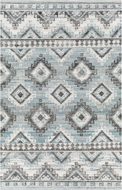 Gray Hand Woven 100% Recycled PET Yarn Rustic Rectangle Handmade rug, Indoor use only, no fringe, non-washable. runner also available