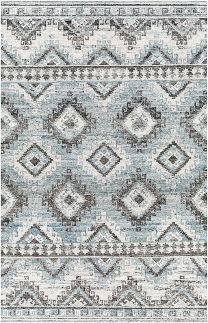 Gray Hand Woven 100% Recycled PET Yarn Rustic Rectangle Handmade rug, Indoor use only, no fringe, non-washable. runner also available